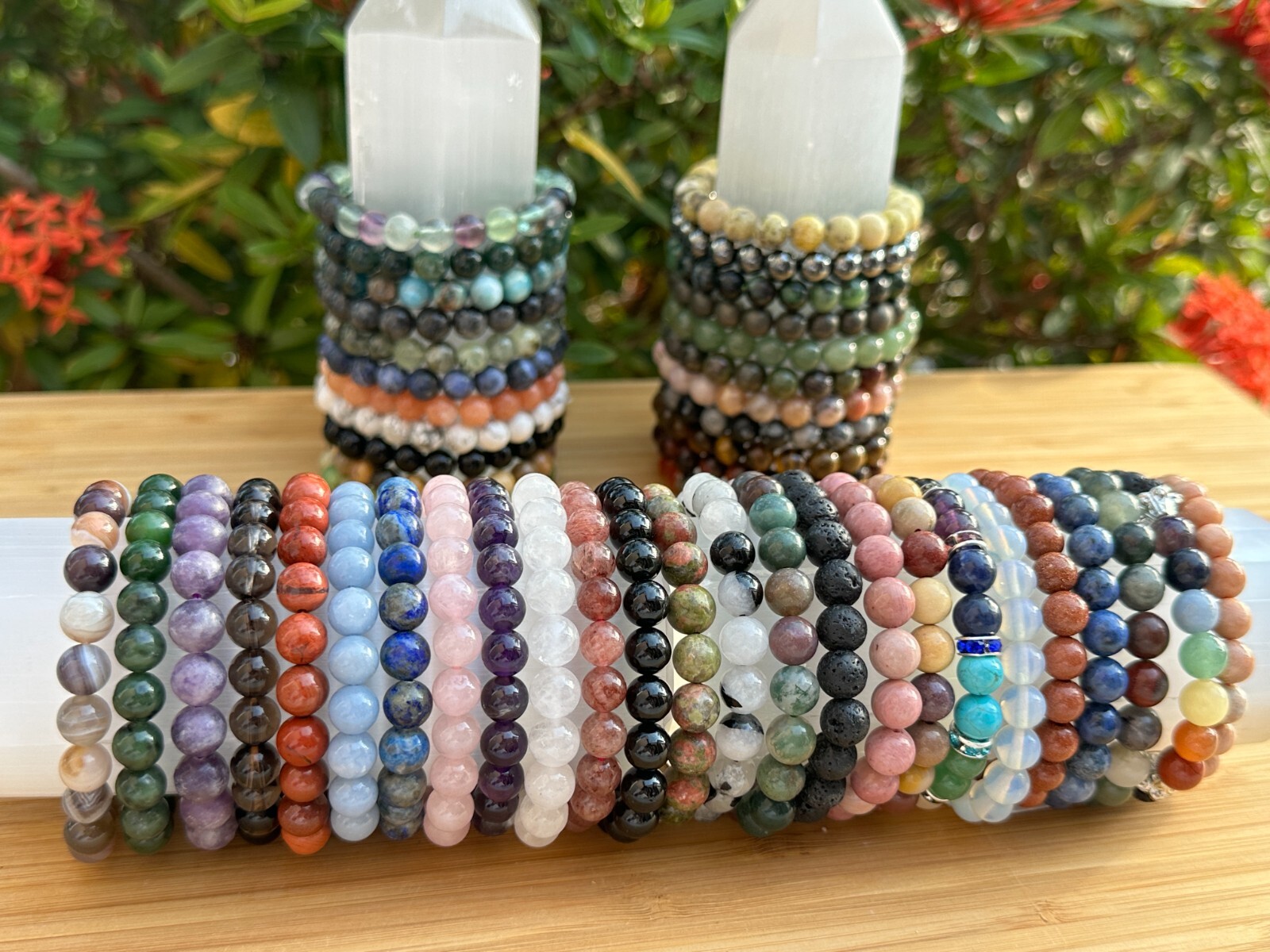 Wholesale Grade A++ Genuine Gemstone Bead Bracelets, Choose from 80 Types Stone