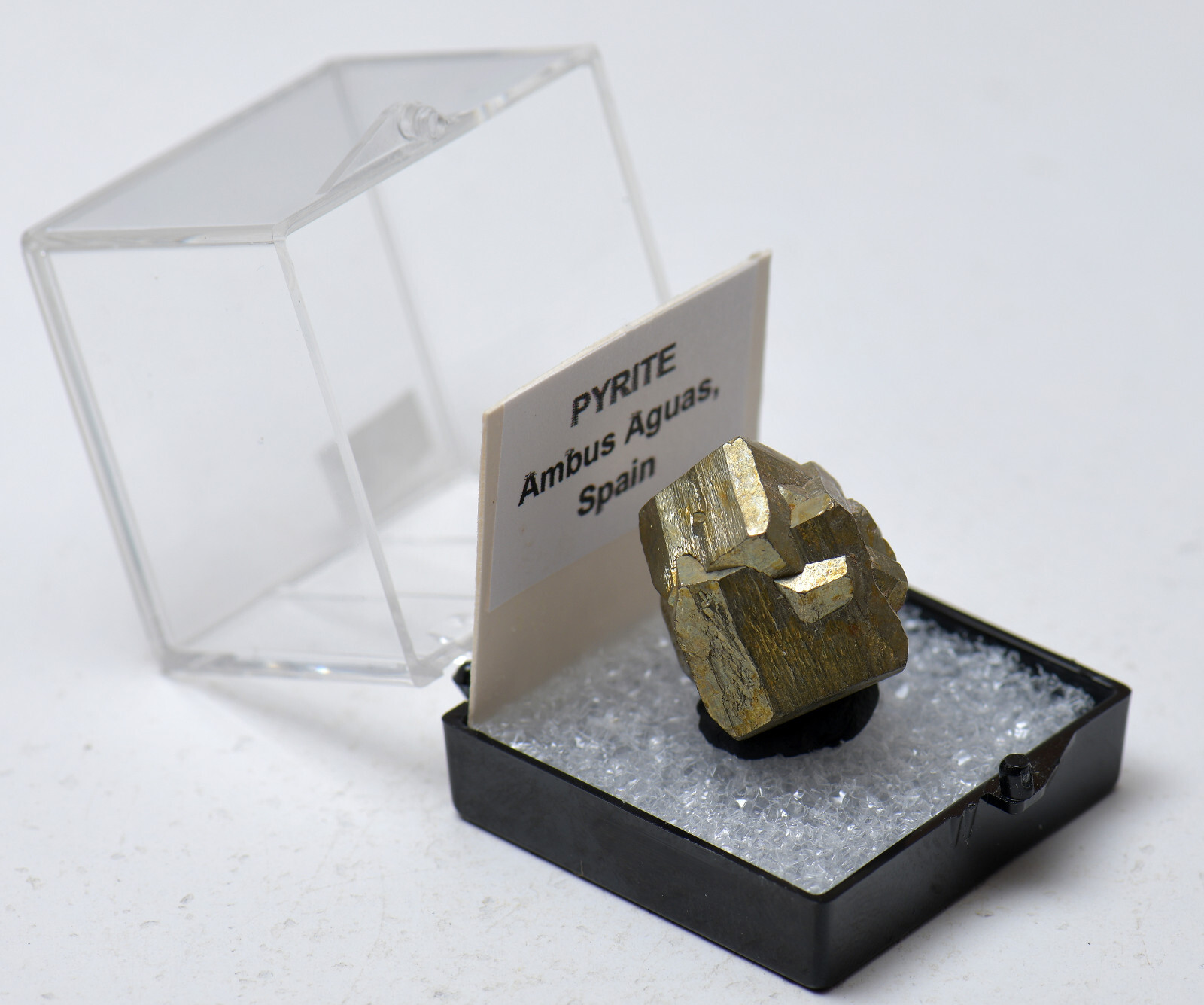 Excellent Pyrite crystal specimen. Ambus Aguas, Spain. 2 cm.