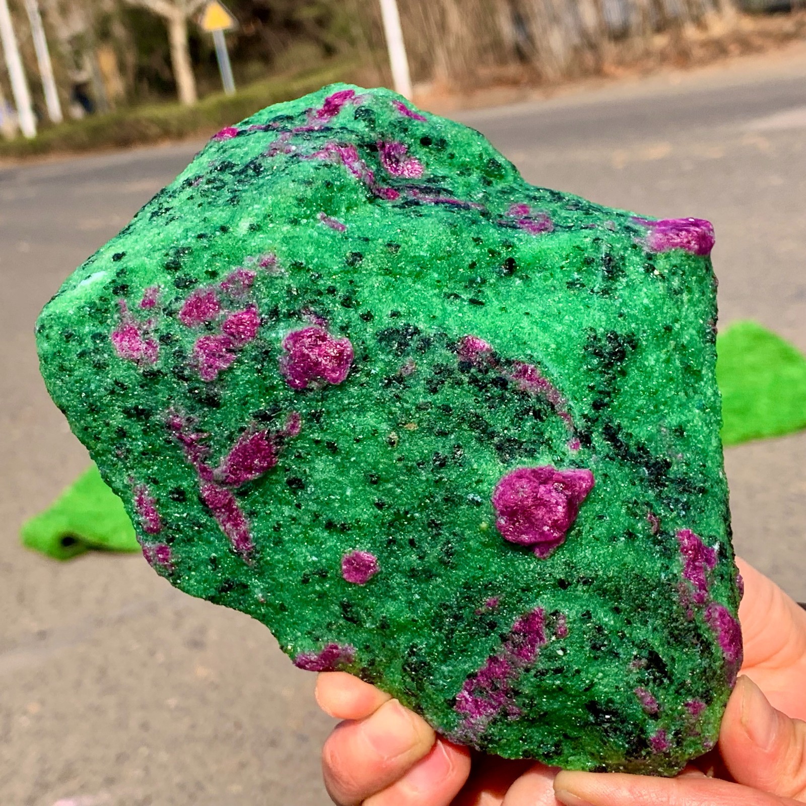 3.5LB Natural green Ruby zoisite (anylite) crystal Chakra Healing Energy