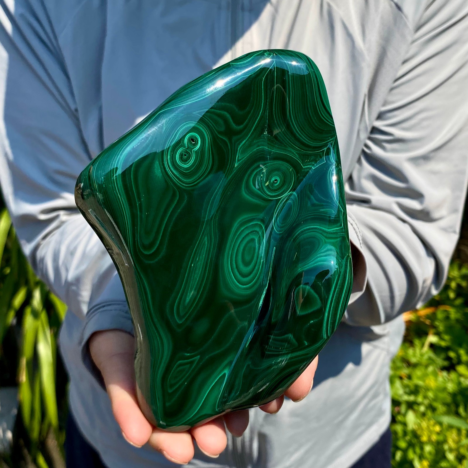 2.42LB Natural glossy Malachite transparent cluster rough mineral sample