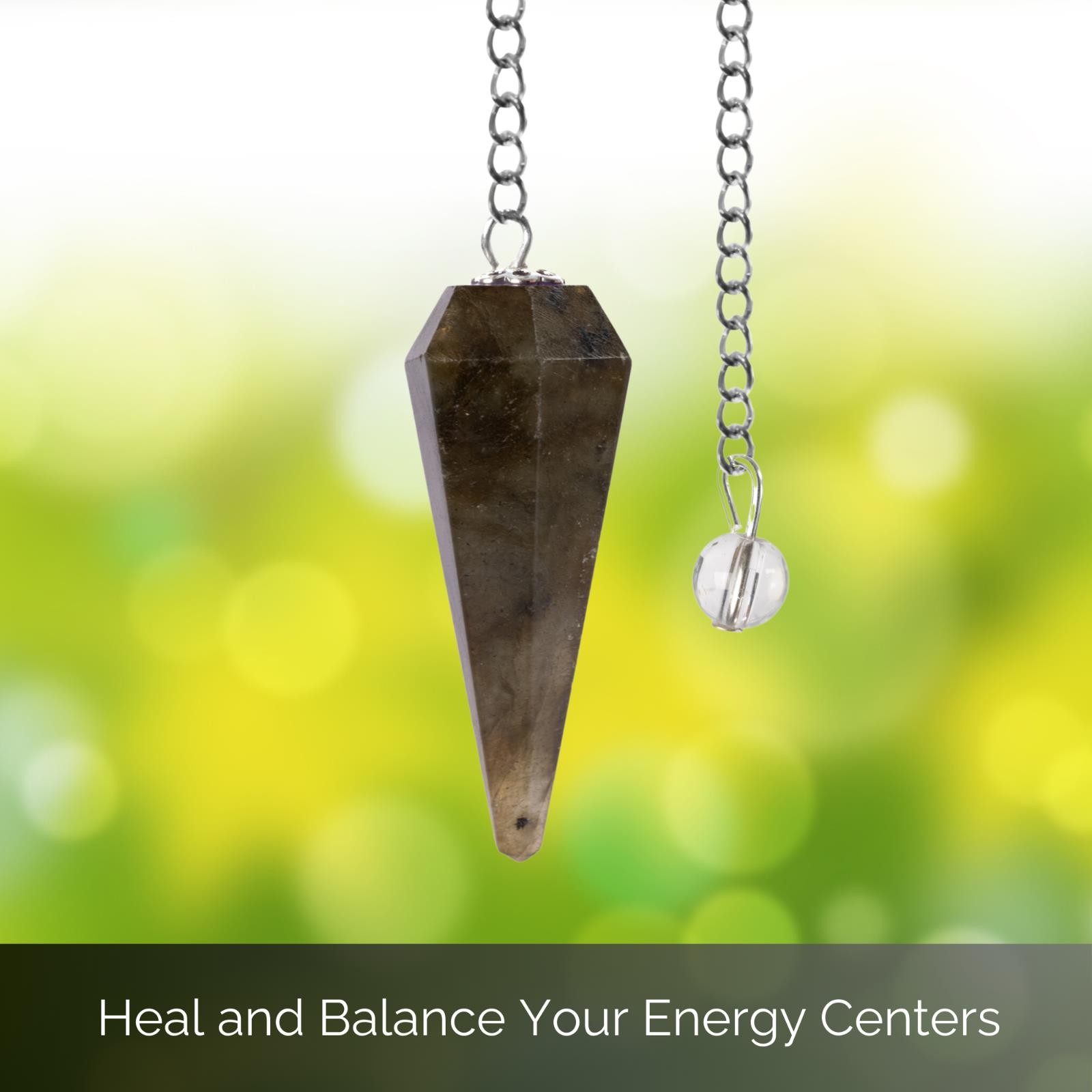 Labradorite Pendulum Crystal Divination Tools — Dowsing Pendulum Crystal with Cr
