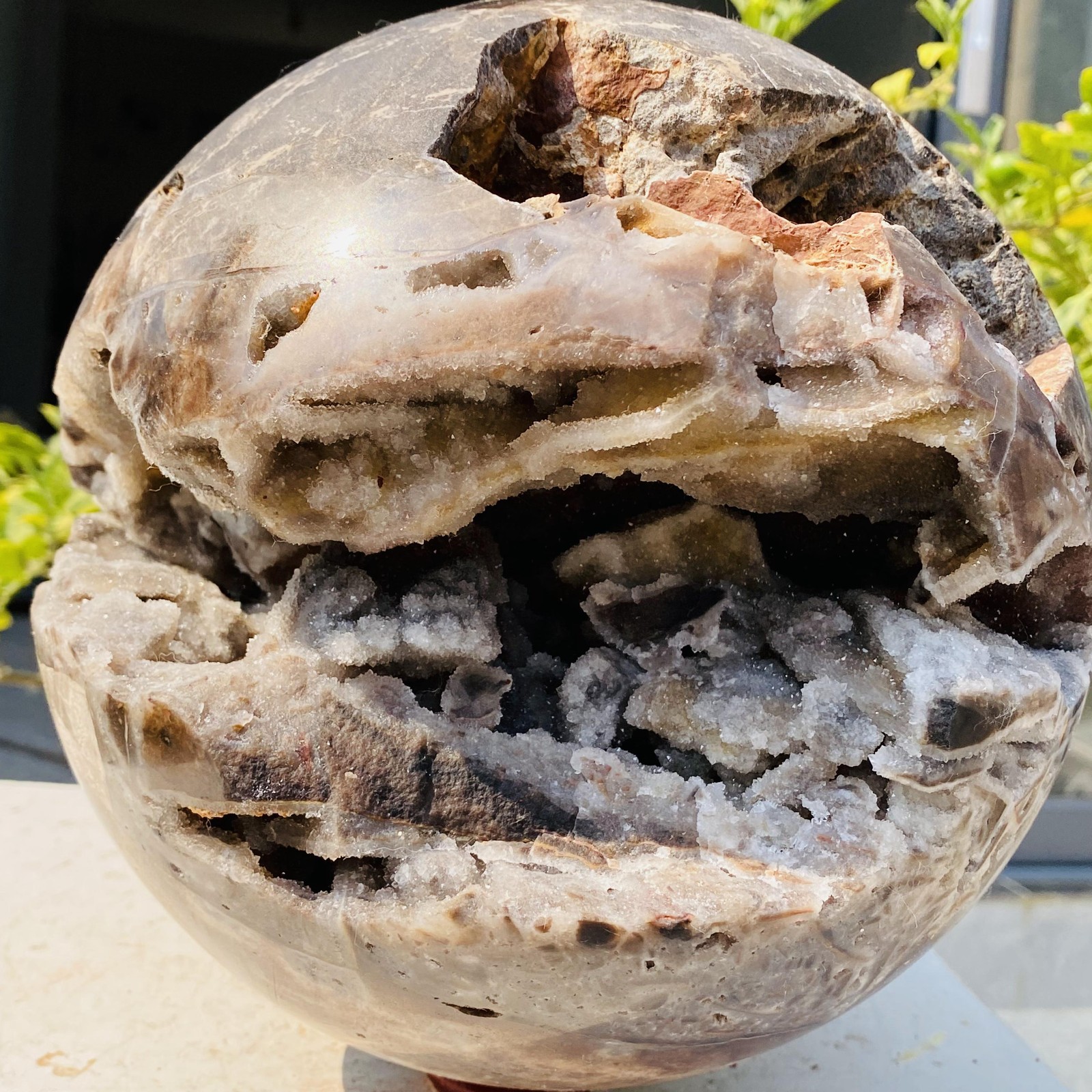 Natural Sphalerite ore Quartz Sphere Quartz Crystal Ball Reiki Healing 8680g