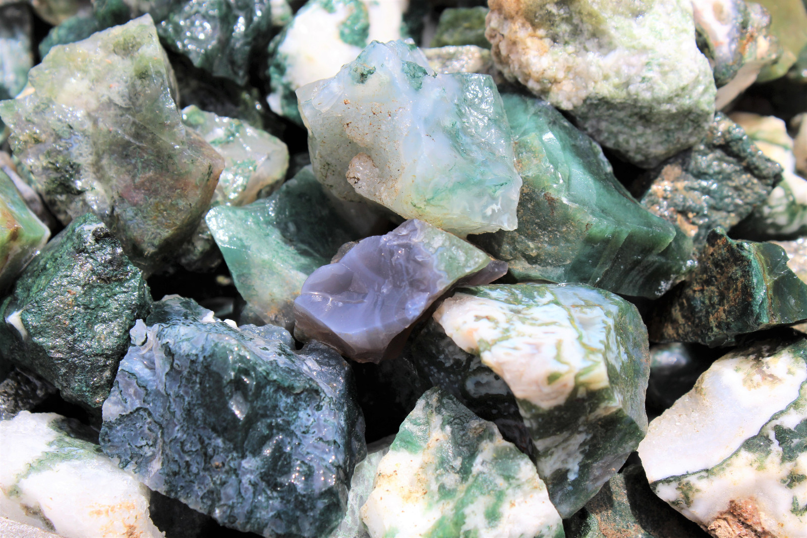 500 Carat Bulk Lot Natural Rough Moss Agate (Raw Rock Crystal Healing 100 Grams)
