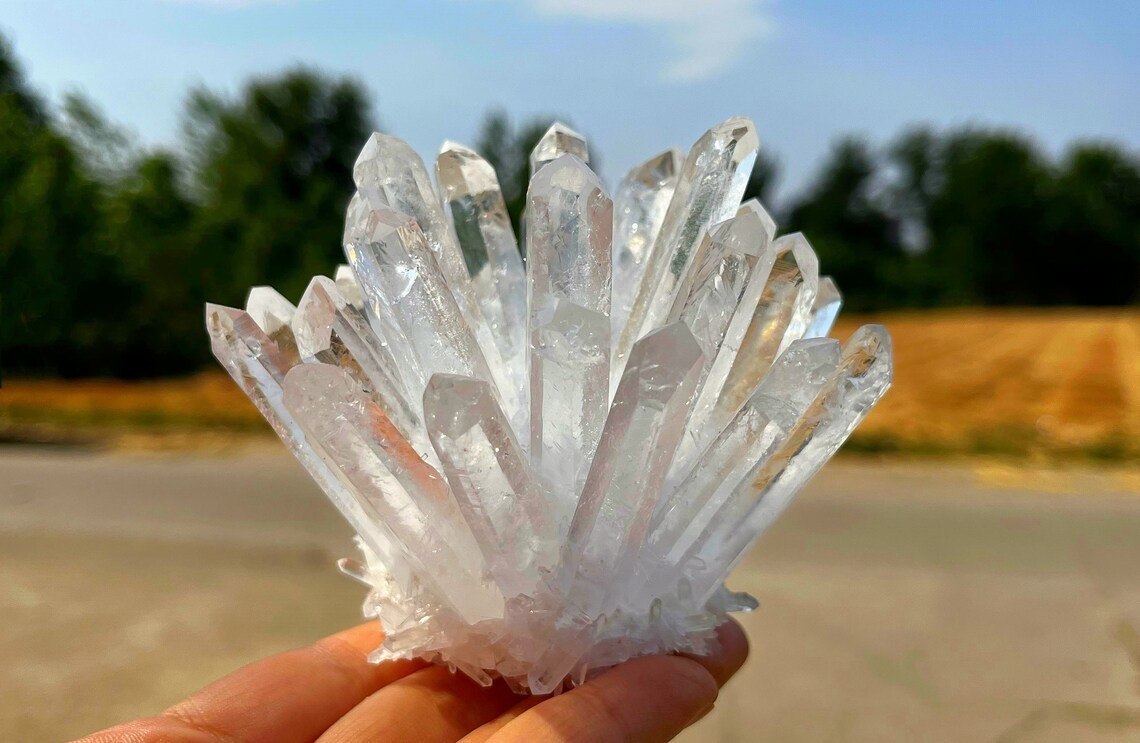 Natural Clear Quartz White Crystal Cluster Raw Mineral Specimen Reiki Home Decor