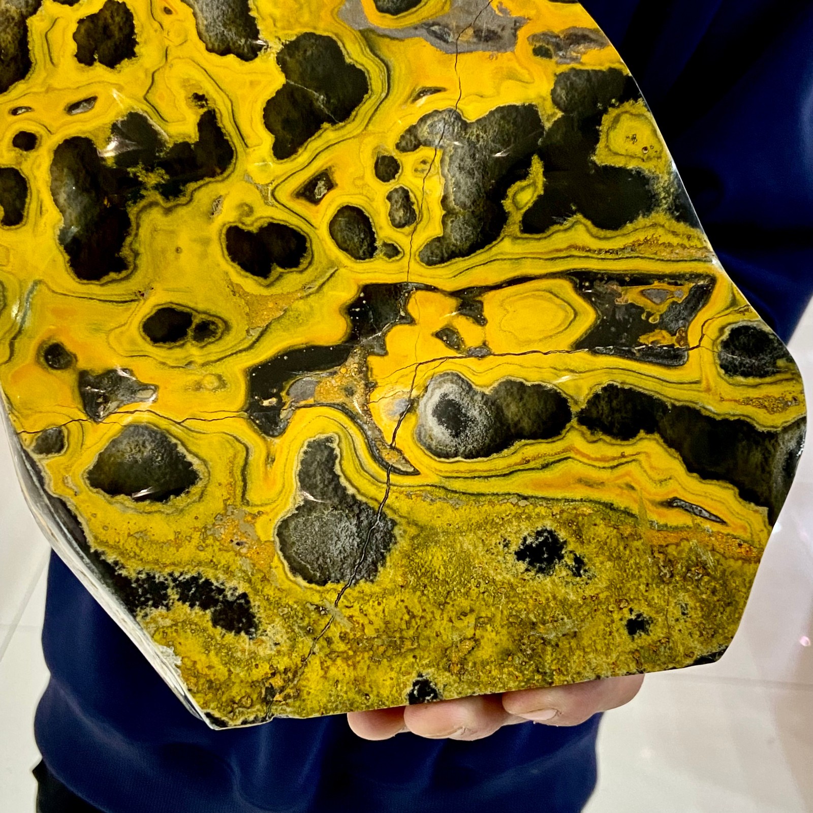 8.6LB Natural Bumblebee Ocean Jasper Quartz Crystal Specimen Healing