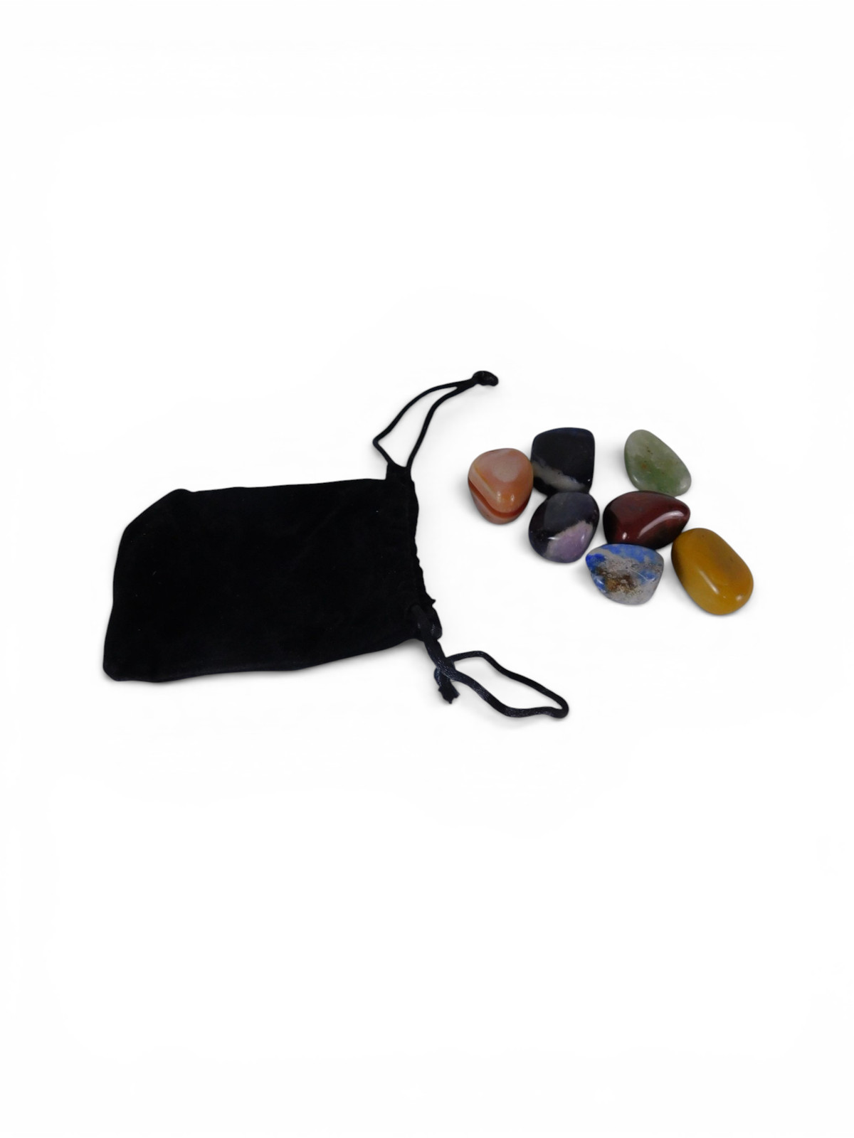 7 Chakra Tumbled Stone Set in Velvet Pouch Crystal Witch Altar Decor