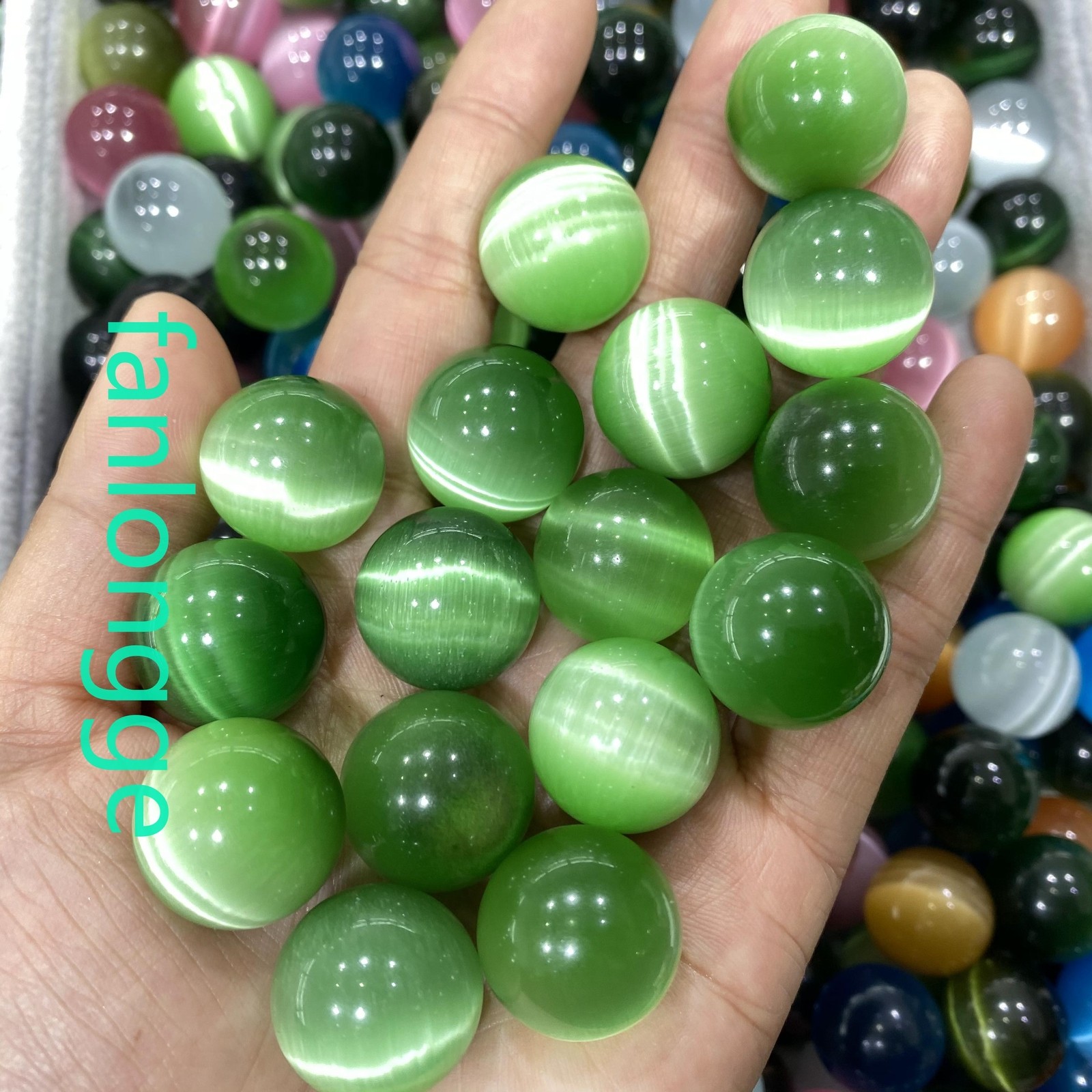 5pc Wholesale Cat’s eye Ball Quartz Crystal Sphere Gem Healing 20mm