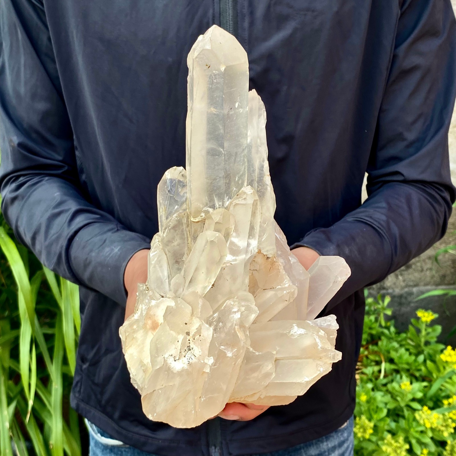 3.19LB Natural White Clear Quartz Crystal Cluster Rough Healing Specimen