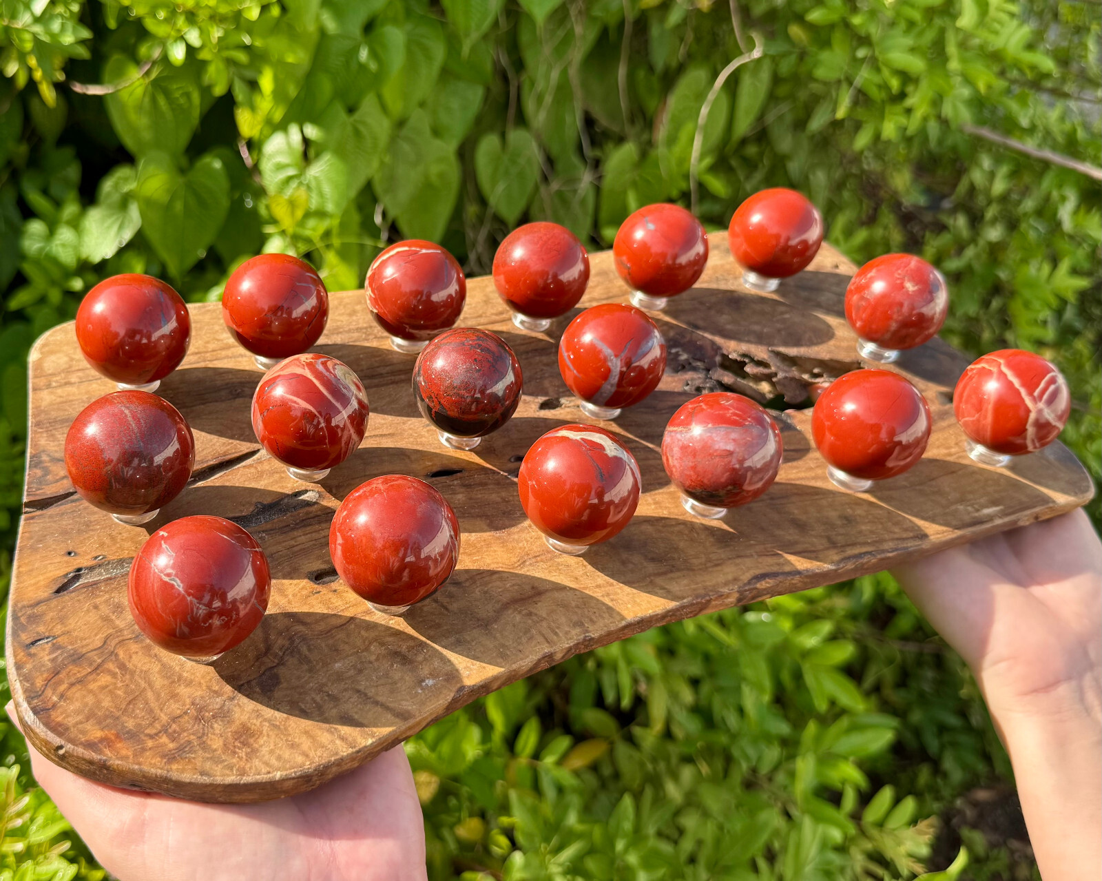 Red Jasper Crystal Sphere & Stand, 1.5″ Polished Red Jasper Sphere (Root Chakra)