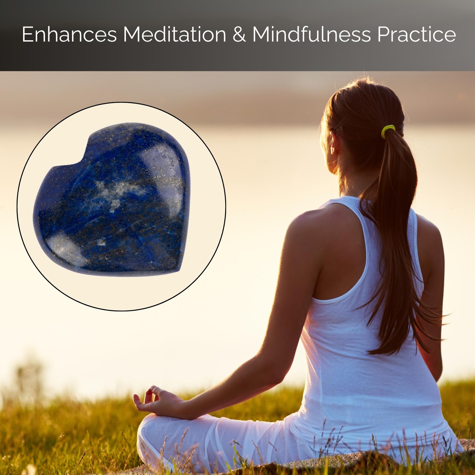 Lapis Lazuli Heart Palm Stone Crystal – Natural Healing Stone for Anxiety Relief