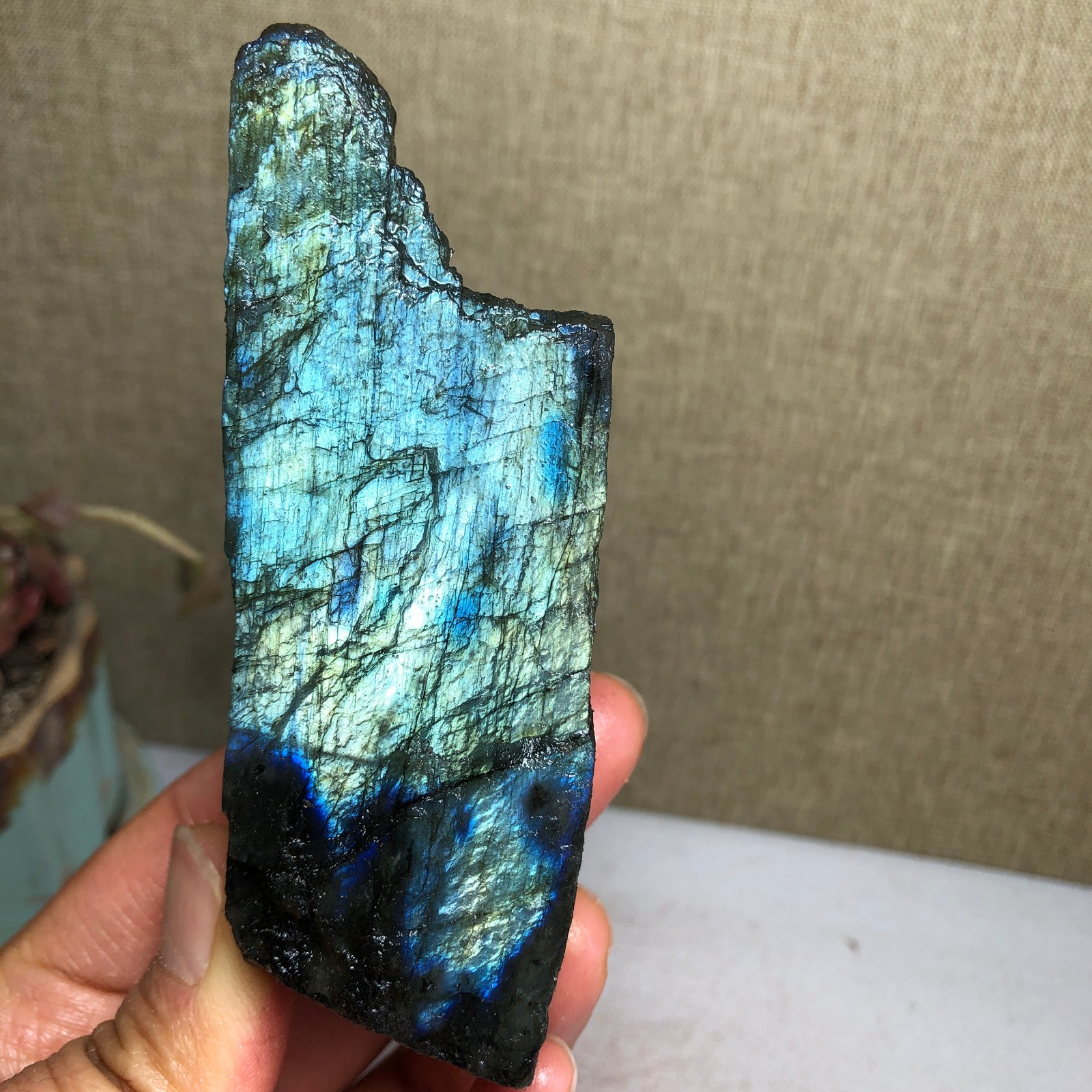 92-34-36mm Natural Labradorite Crystal gemstone Rough Mineral Specimen A4418