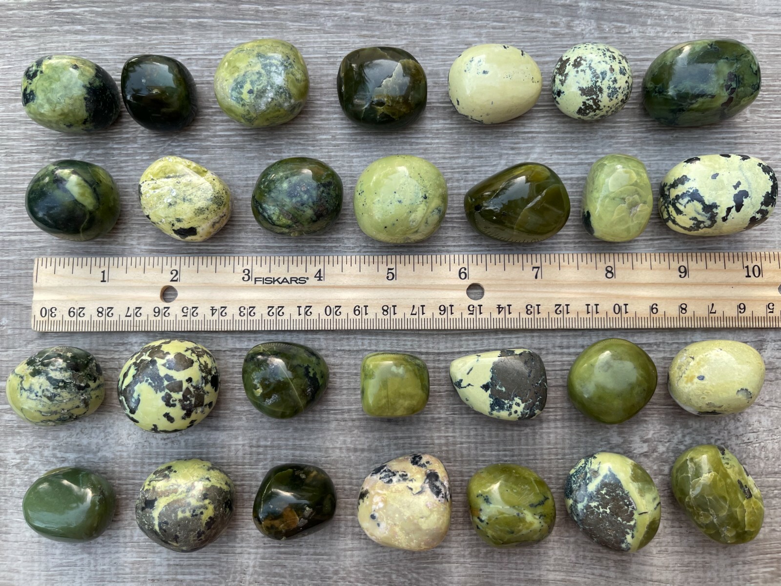 Grade A++ Serpentine Tumbled Stones, 1-1.25 Inch Tumbled Serpentine Stones