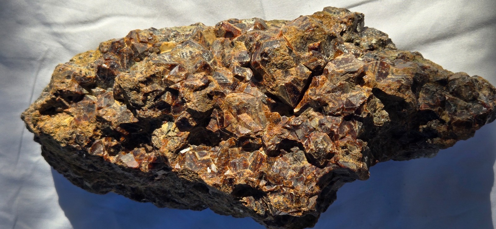 Enormous Andradite Red Orange Garnet Crystal Cluster Display Found in CA 11+ Lbs