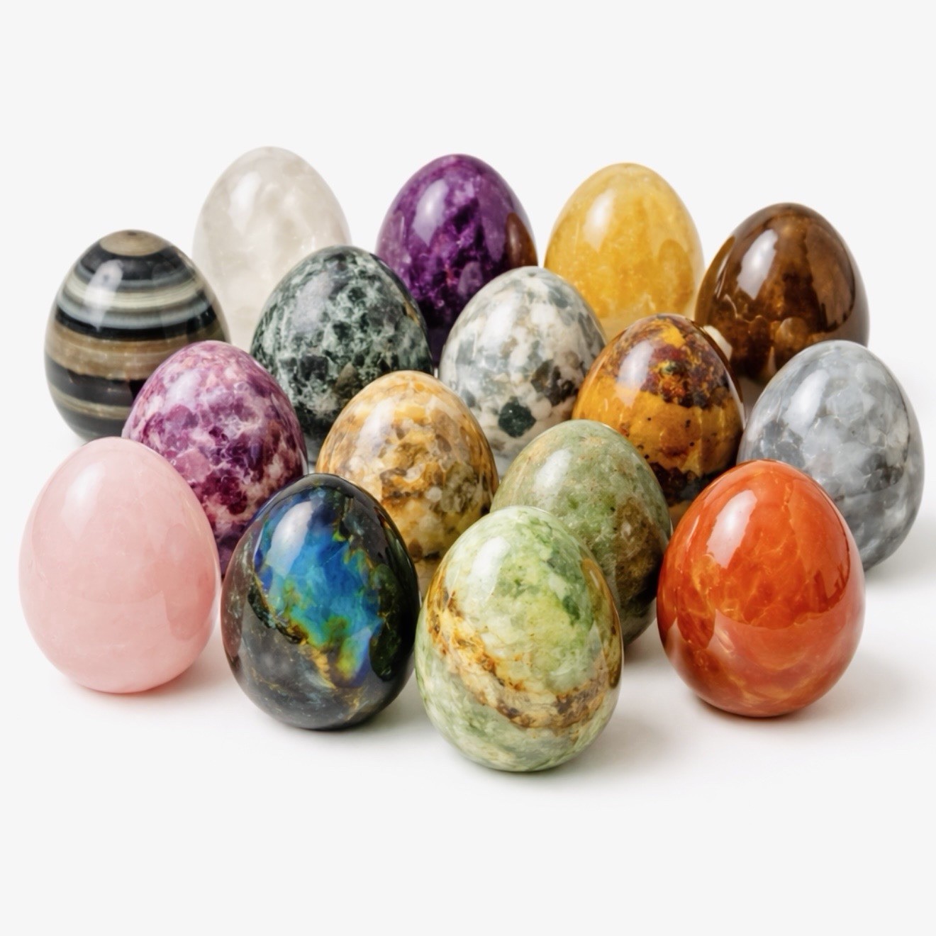 10 LB Mixed Crystal Egg Carvings – Polished Bulk Assortment Lot (No Selection)