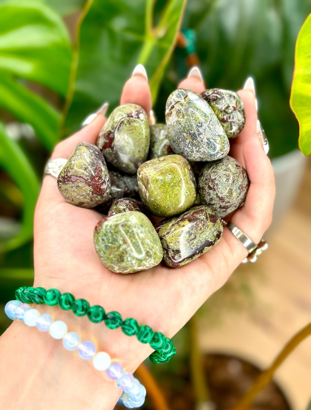 Dragons Blood Jasper Tumbled Crystal Stones, 1 Inch to 2 Inch, Grade AAA