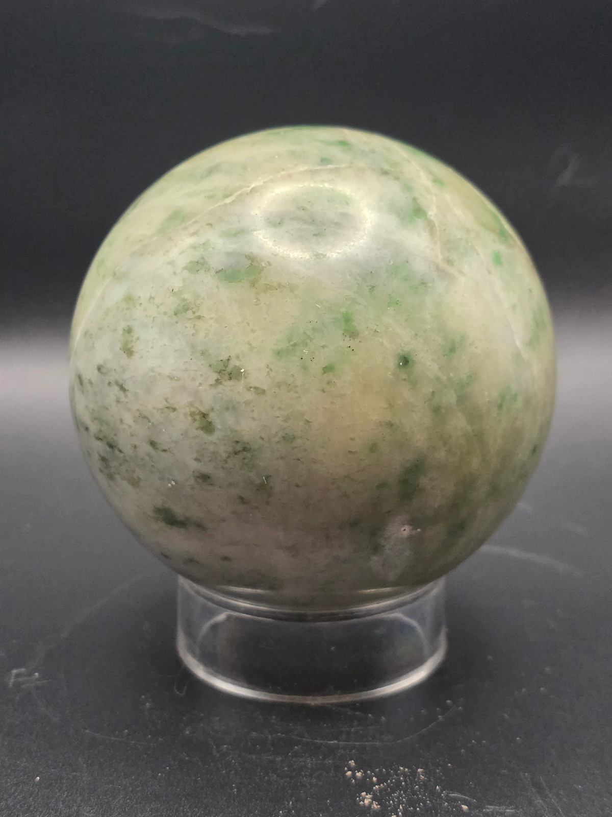 Hydrogrossular garnet sphere! 76.7mm, 3 inches, 1.12 pounds