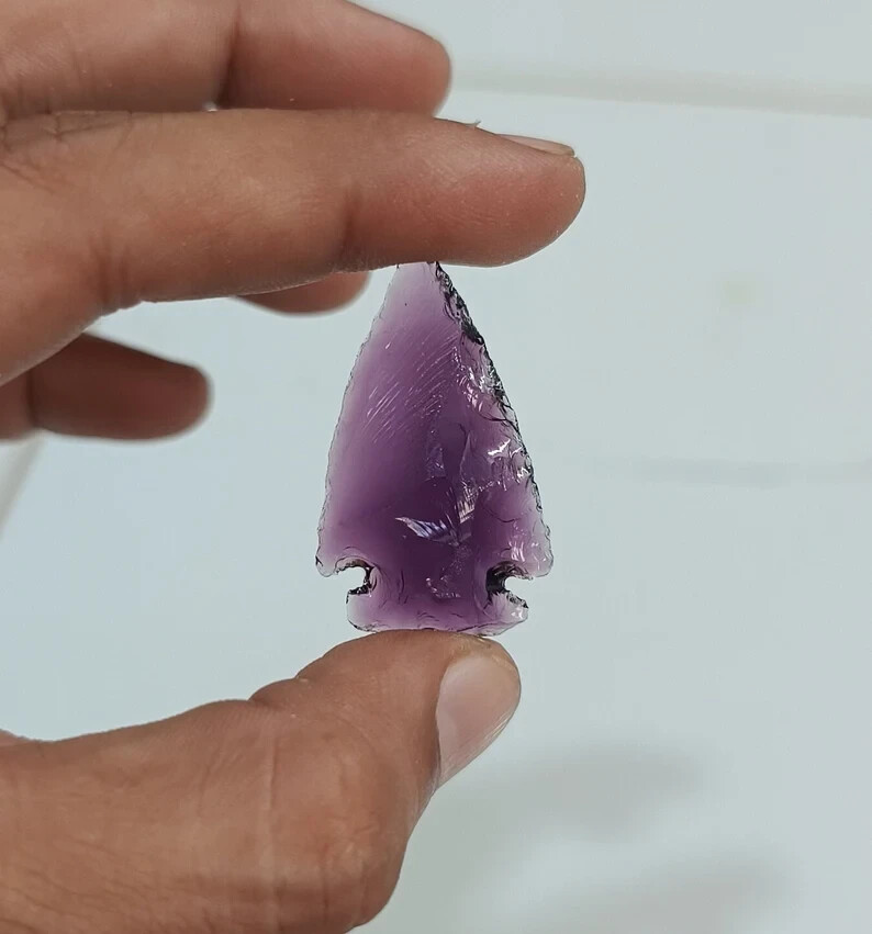 Amethyst Arrowhead Stone 1”-1.25” for Jewelry Making, Crystal Carving