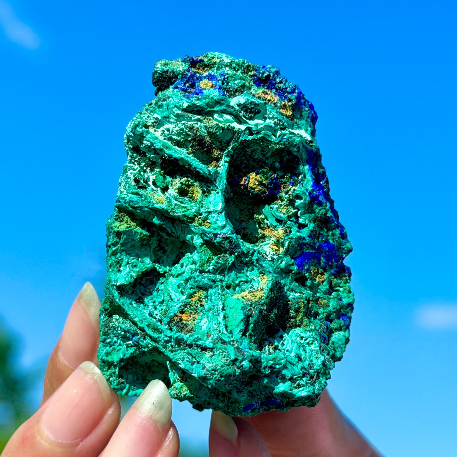 80G BEST NATURAL Azurite/Malachite Crystal Quartz Minerals Specimens