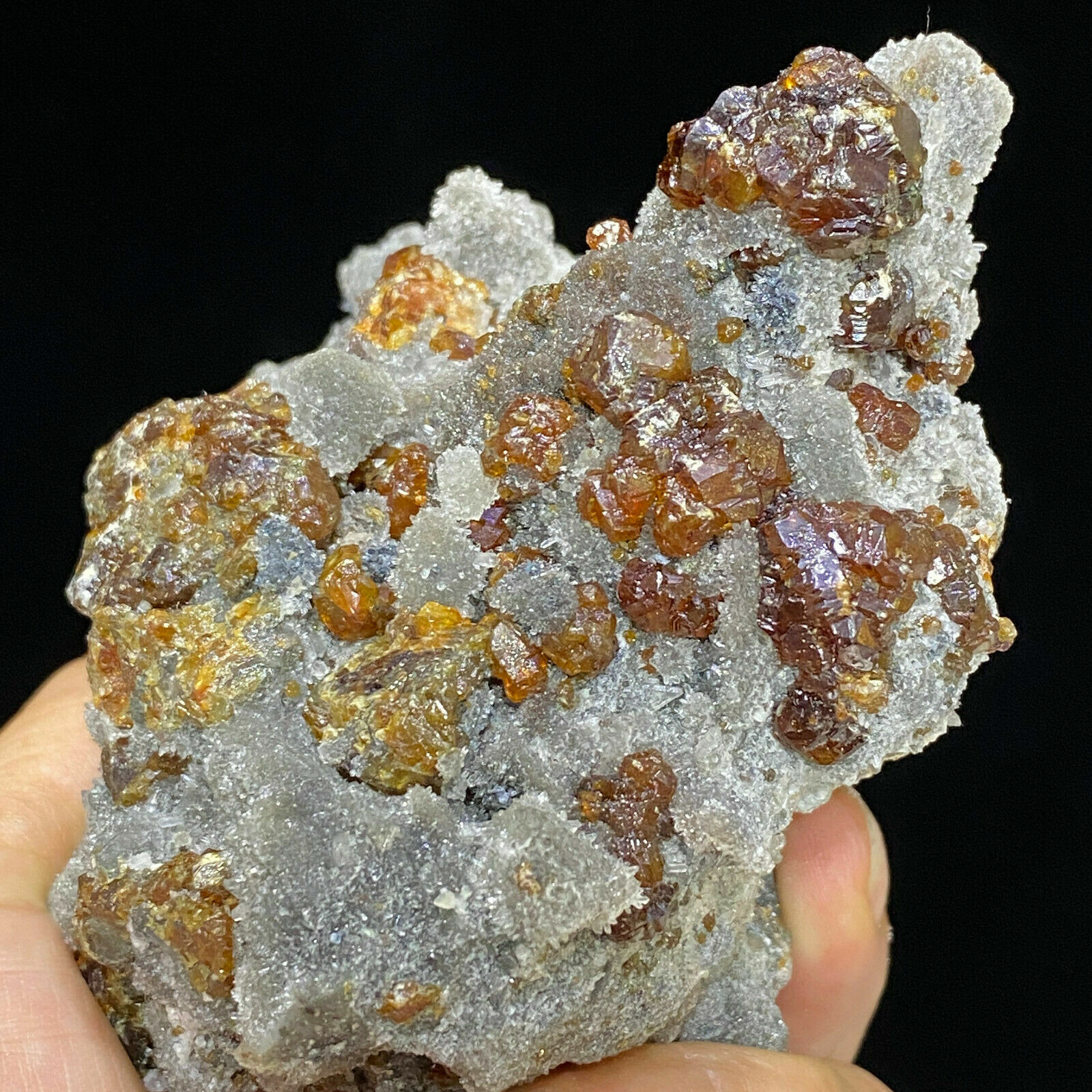 285g Natural Red Spherical Sphalerite & Quartz Crystal Mineral Specimen
