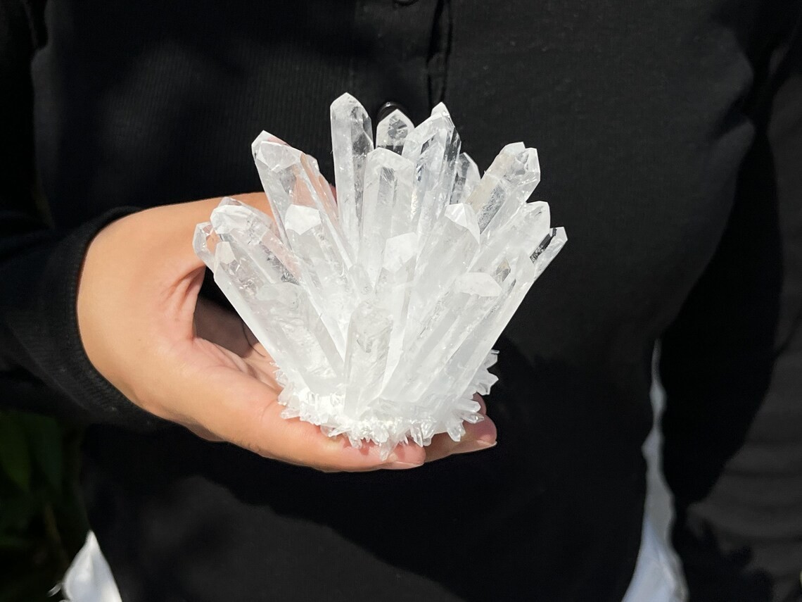 Natural Clear Quartz White Crystal Cluster Raw Mineral Specimen Reiki Home Decor