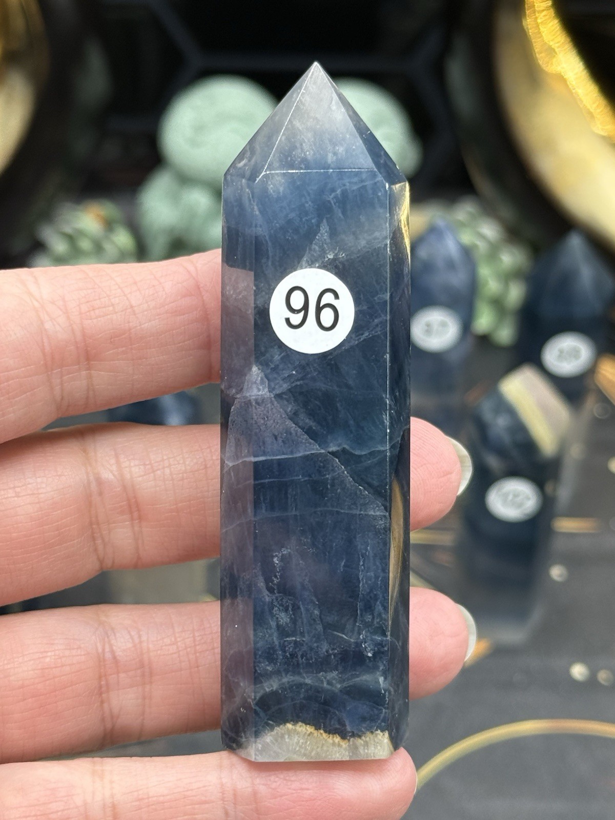 Natural Blue Flouorite Points Clear Banding Free shipping