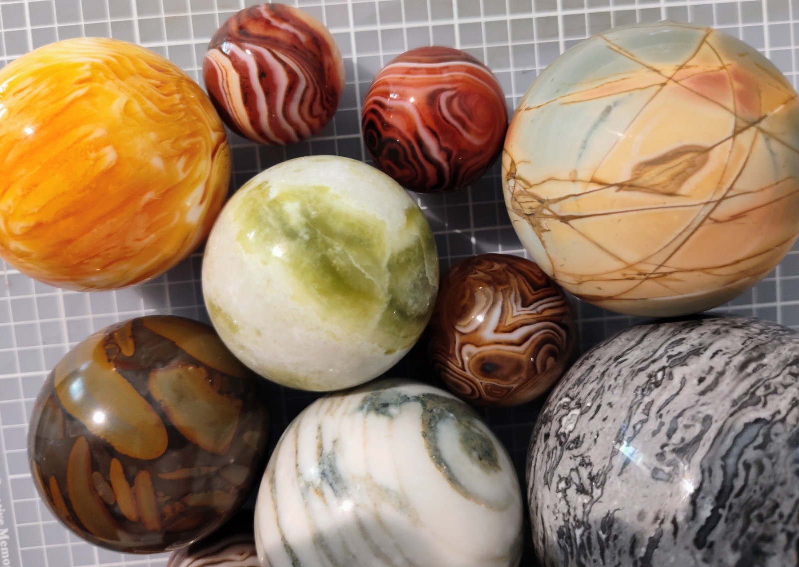 Crystal Sphere 17 Ball Lot 1.25″ to 3″ in size