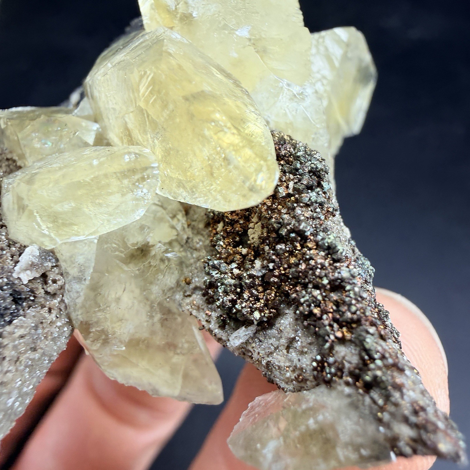 Golden Calcite Chalcopyrite Dolomite Crystal Combo / Sweetwater Mine *Video*