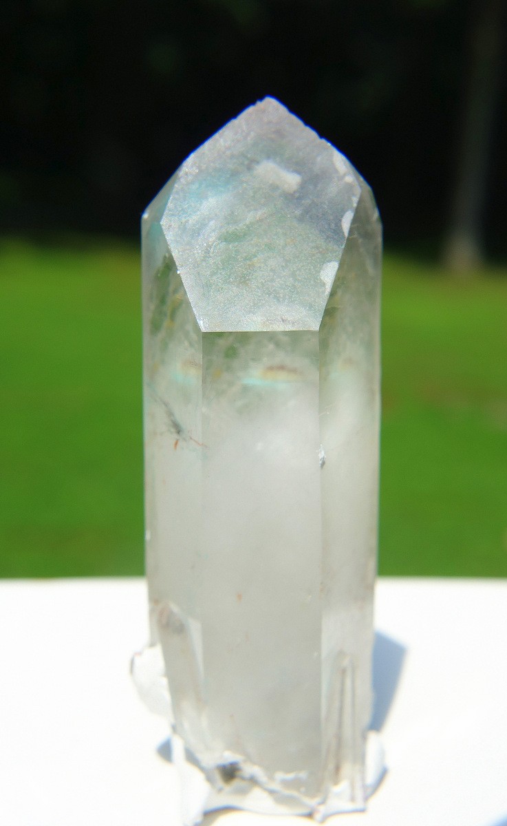 Ajoite in Quartz Crystal w Twin Formation – South Africa