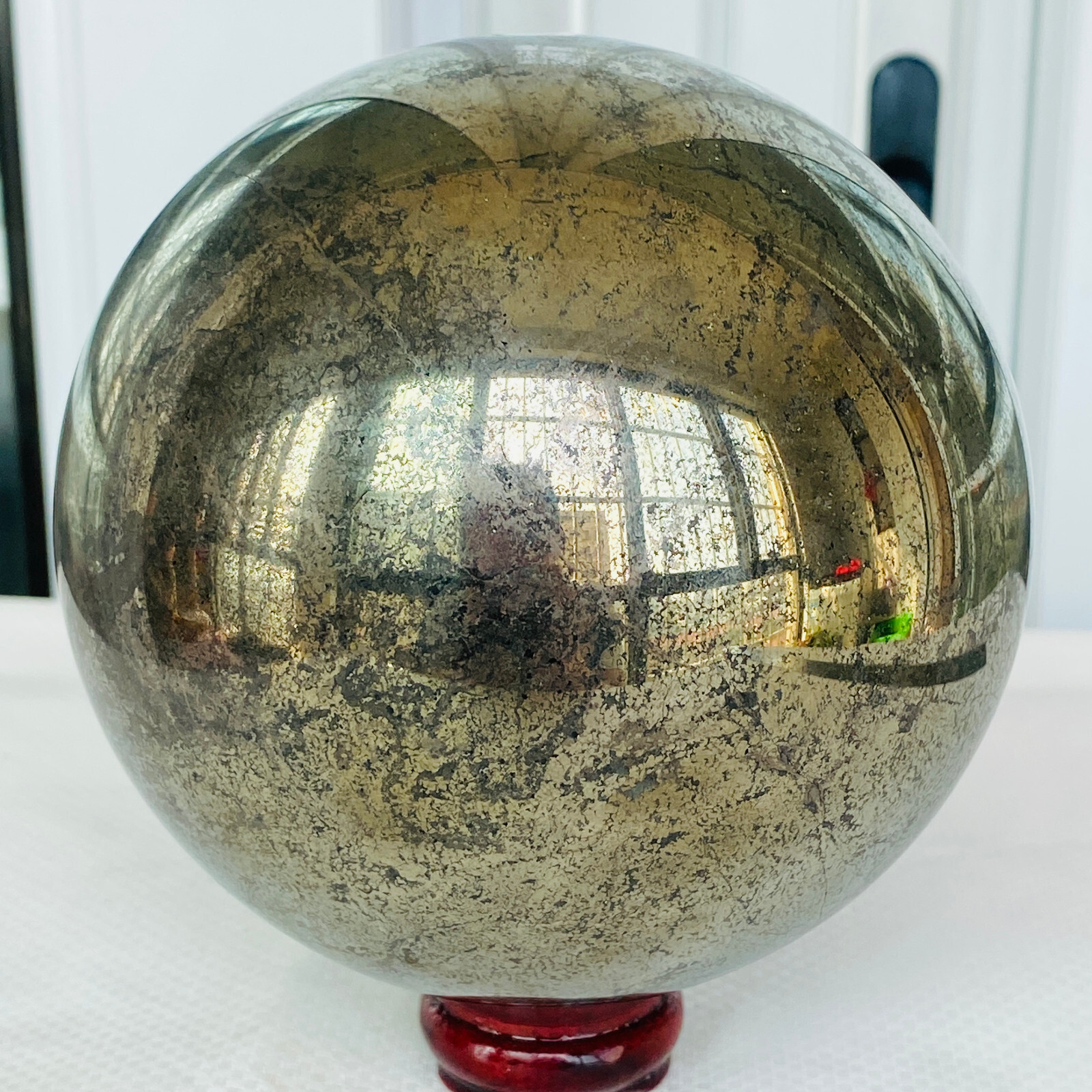 Natural Chalcopyrite Quartz Crystal Ball Energy Reiki Healing 3220G