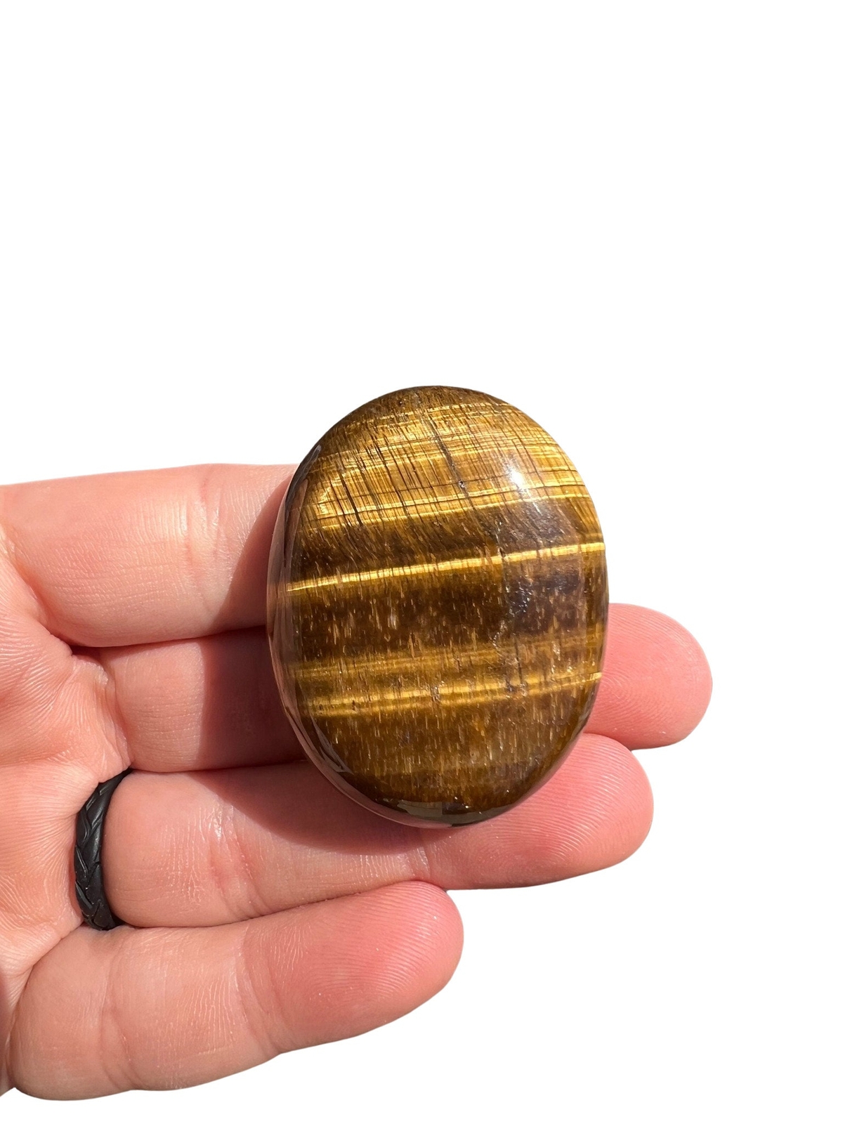 Tigers Eye Worry Stone – Natural Tigers Eye Palm Stone from South Africa