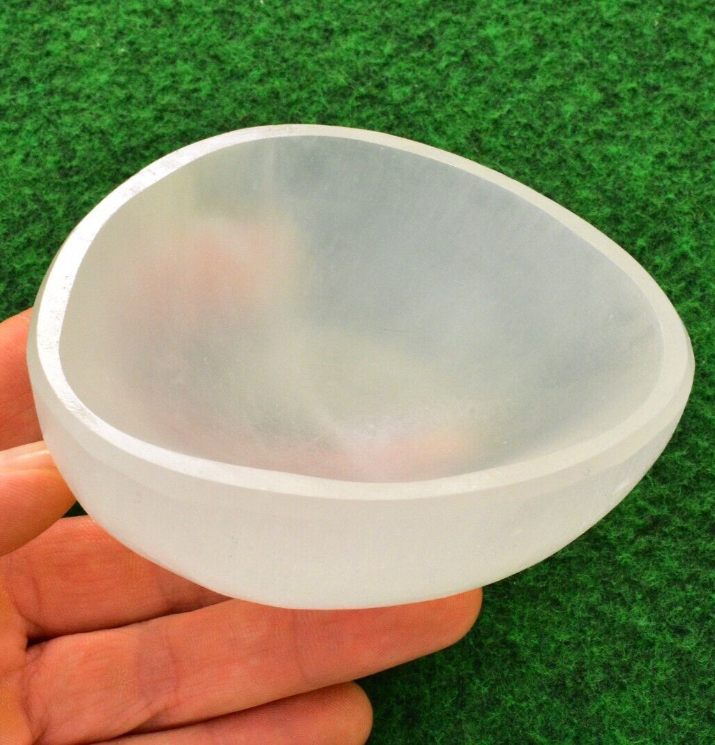 1 Selenite Crystal Grade A Dish Bowl Charging 10cm Triangle UK Quick Postage✔✔
