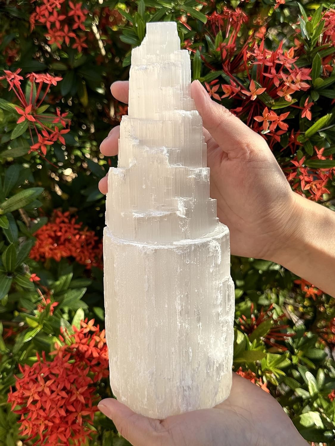 20CM Large Selenite Stone Glow Rock Handcrafted Lamp for Home Decorative Stones