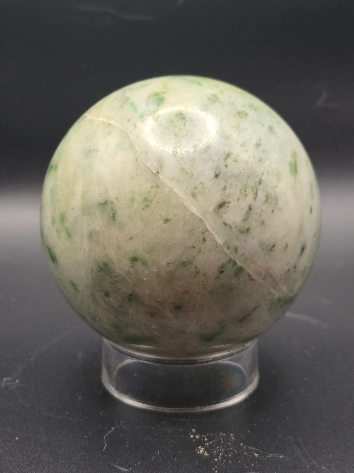 Hydrogrossular garnet sphere! 76.7mm, 3 inches, 1.12 pounds