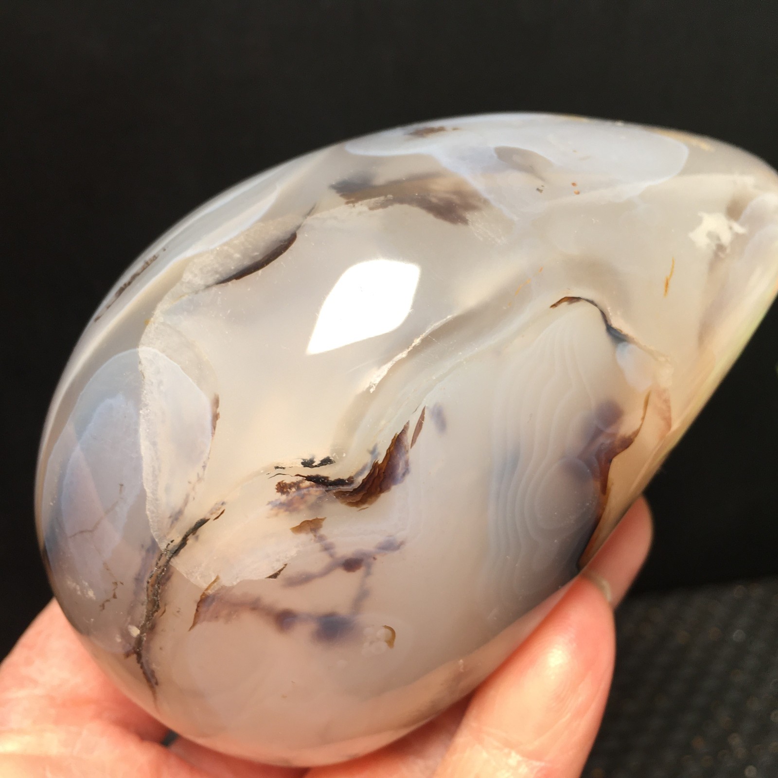 500g Natural Polished Aquatic Plants Agate Crystal Specimen fb1159