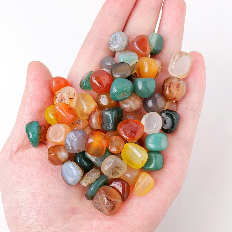200g Natural multicoloured agate stone degaussing stone with crystal particles