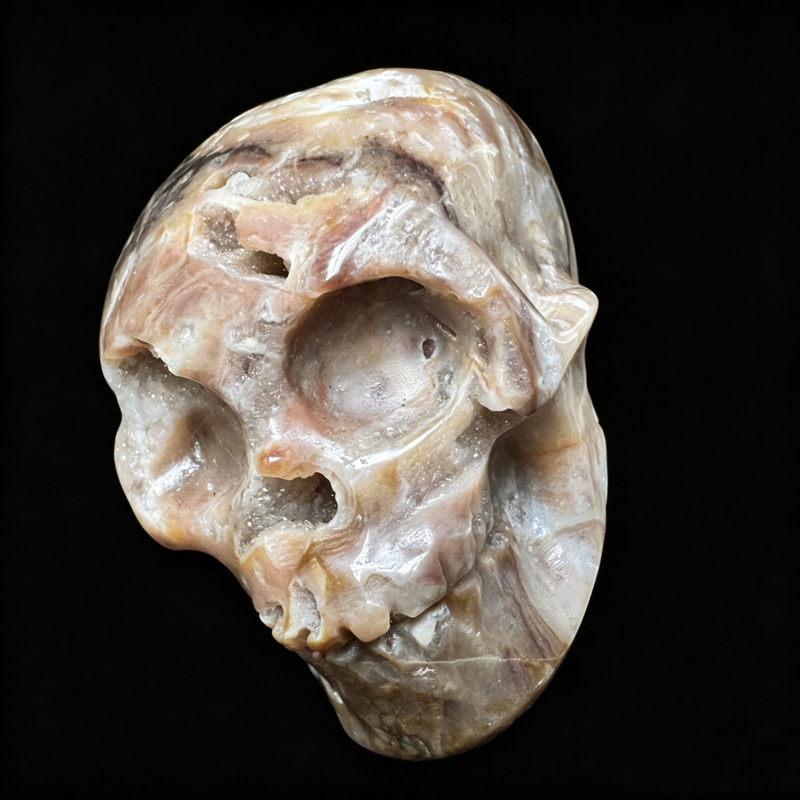 Crystal Skull, Hand Carved Natural Sphalerite Specimen for Collection, Home Deco