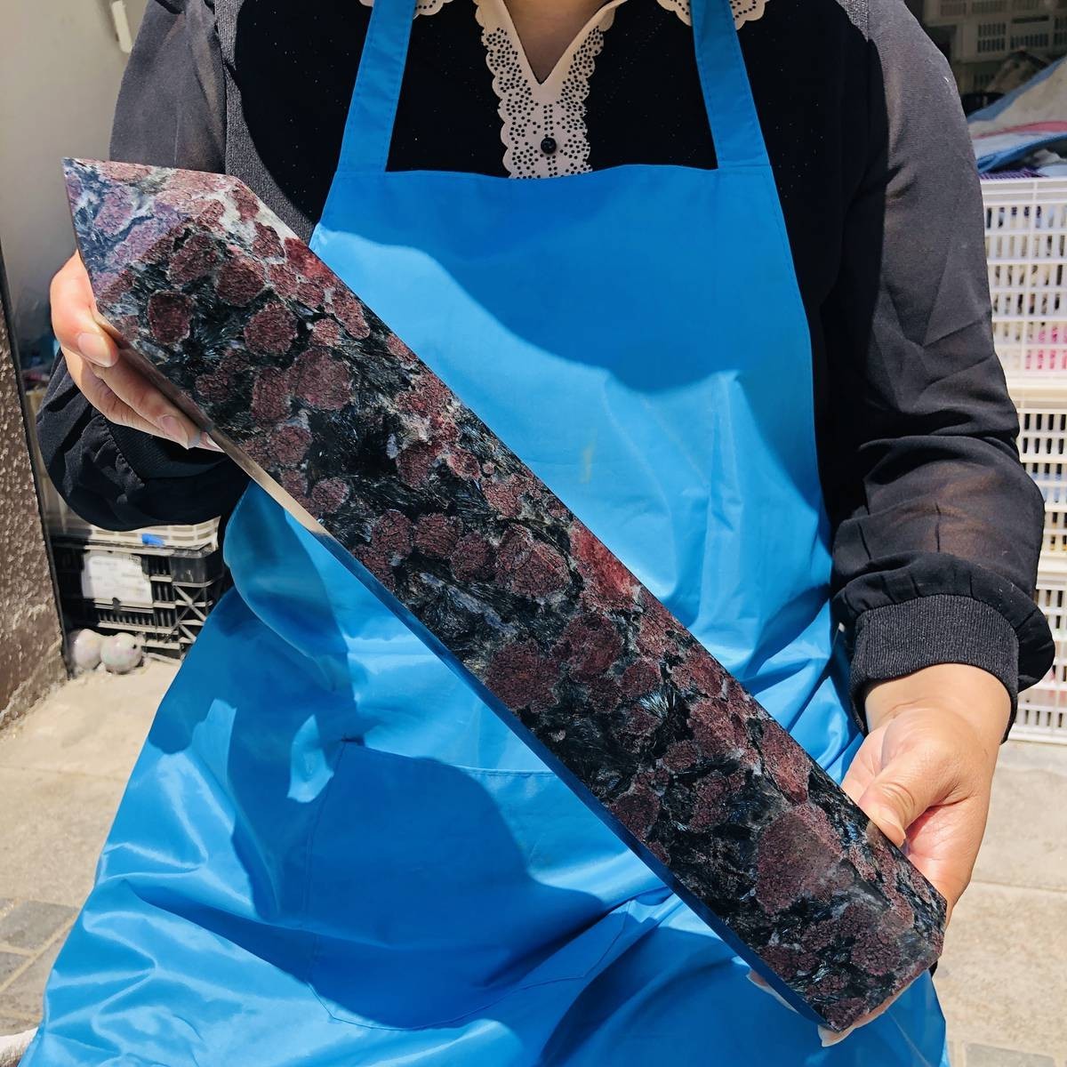 8LB Natural garnet crystal obelisk quartz crystal energy column Reiki healing