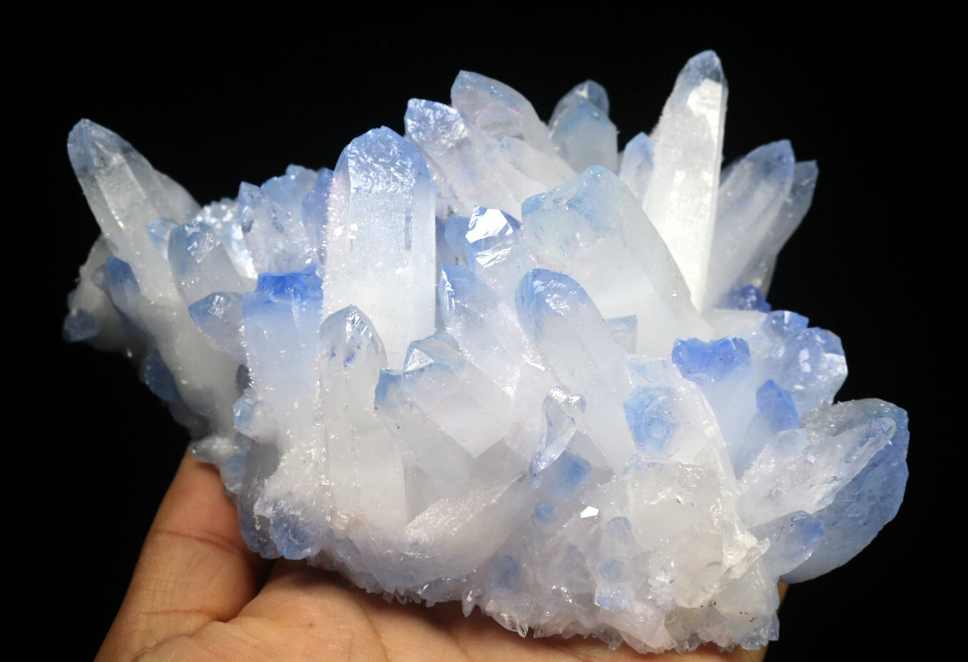 1.9lb Rare Beatiful Blue Tibetan Ghost phantom Quartz Crystal Cluster Specimen