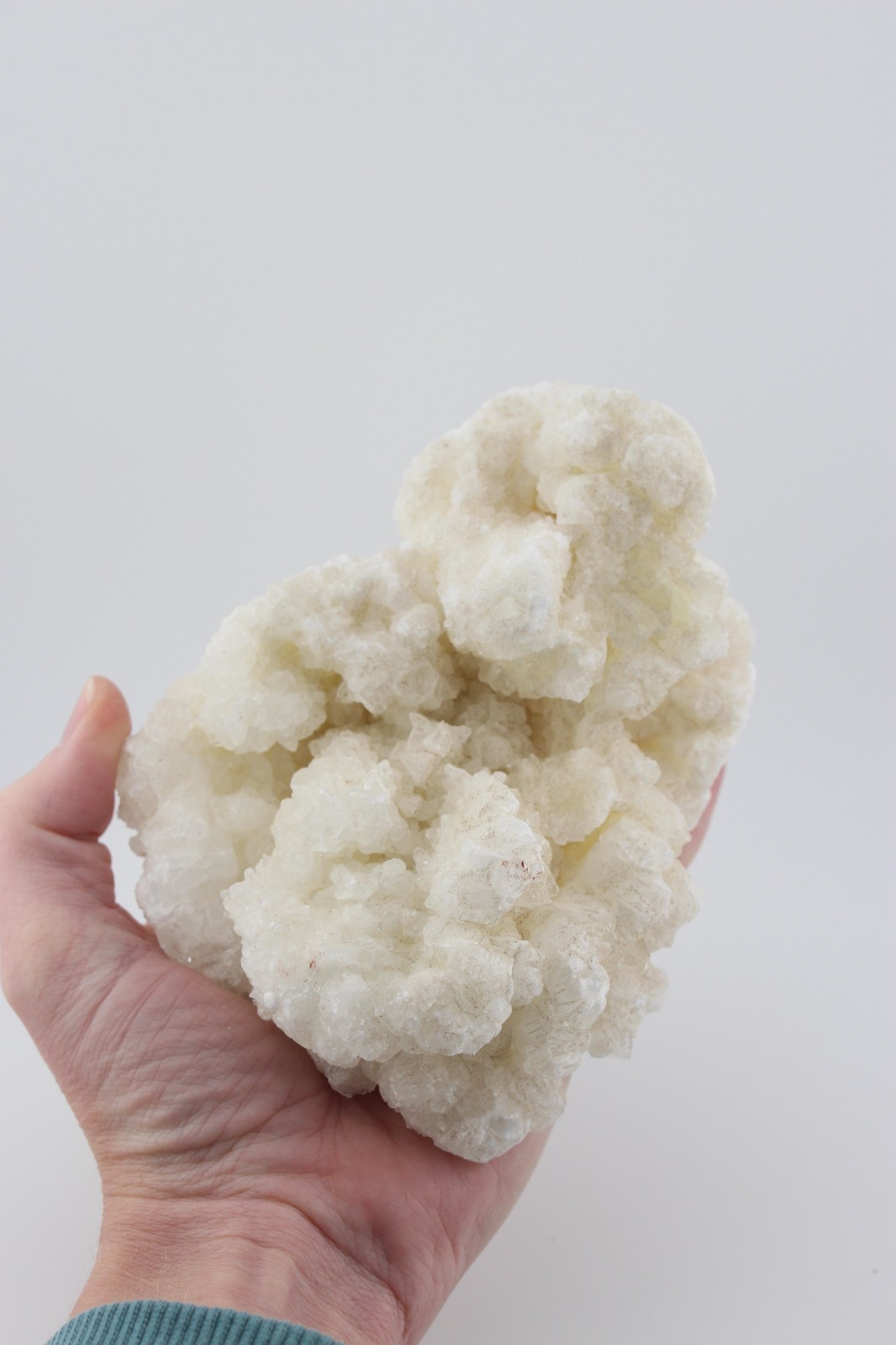 Large 2lbs 1 ounce white calcite aragonite mineral structure 5.25″ x 4″