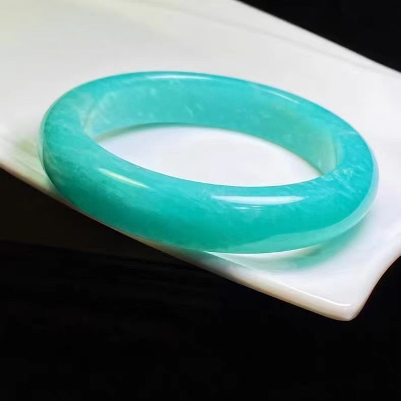 Natural Mozambique Green Amazonite Bangle 57mm Adult Collector’s Item
