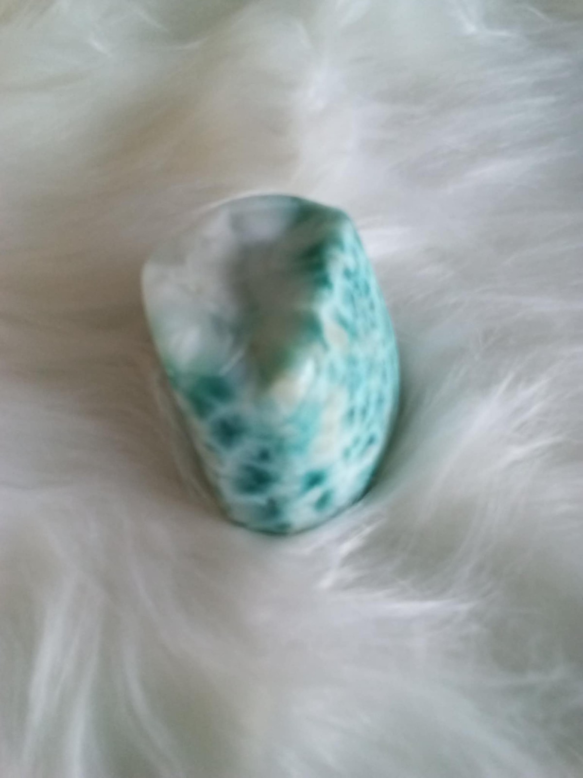 DOMINCAN REPUBLIC LARIMAR TEAL FREEFORM POLISHED GEMSTONE 134 g