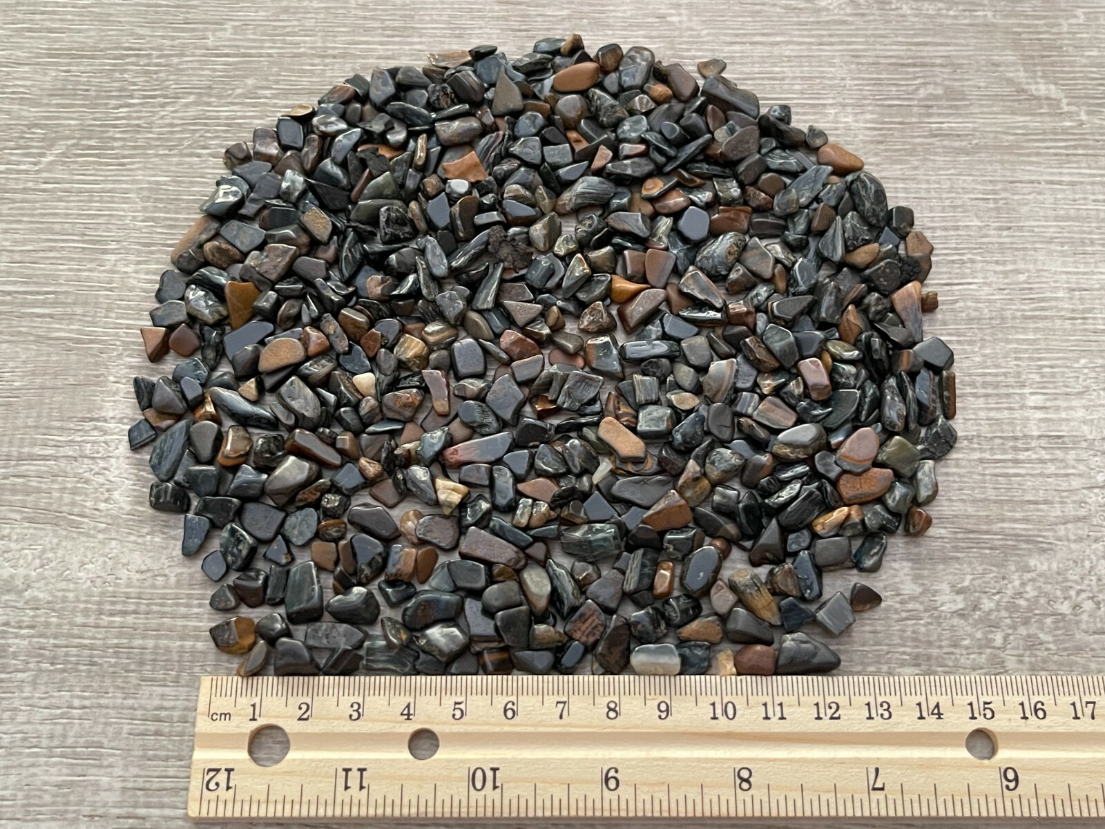 Grade A++ Blue Tiger Eye Semi Tumbled Gemstone Mini Chips 5-12 mm,Wholesale Bulk