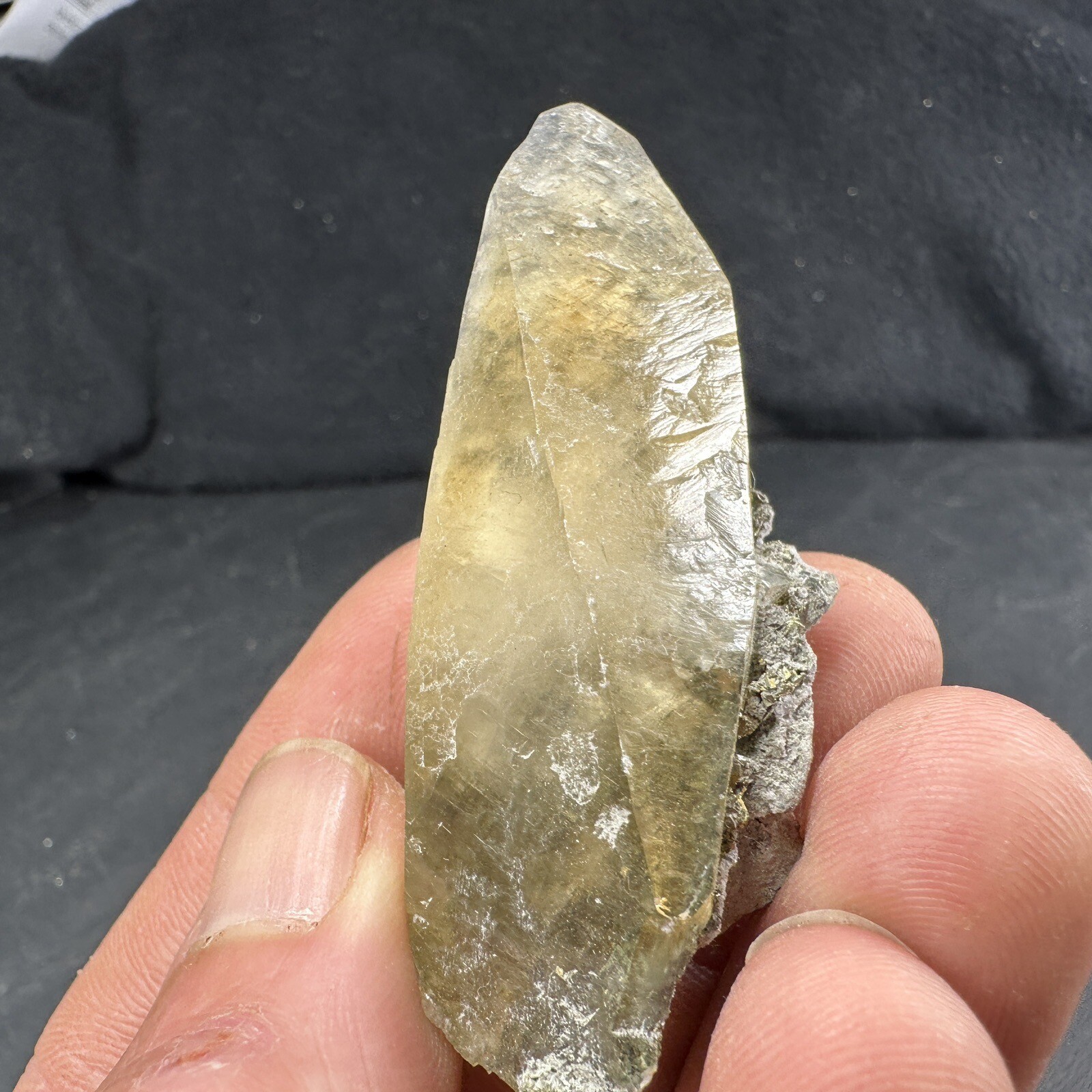 Calcite Crystal on Chalcopyrite Dolomite Matrix / Missouri