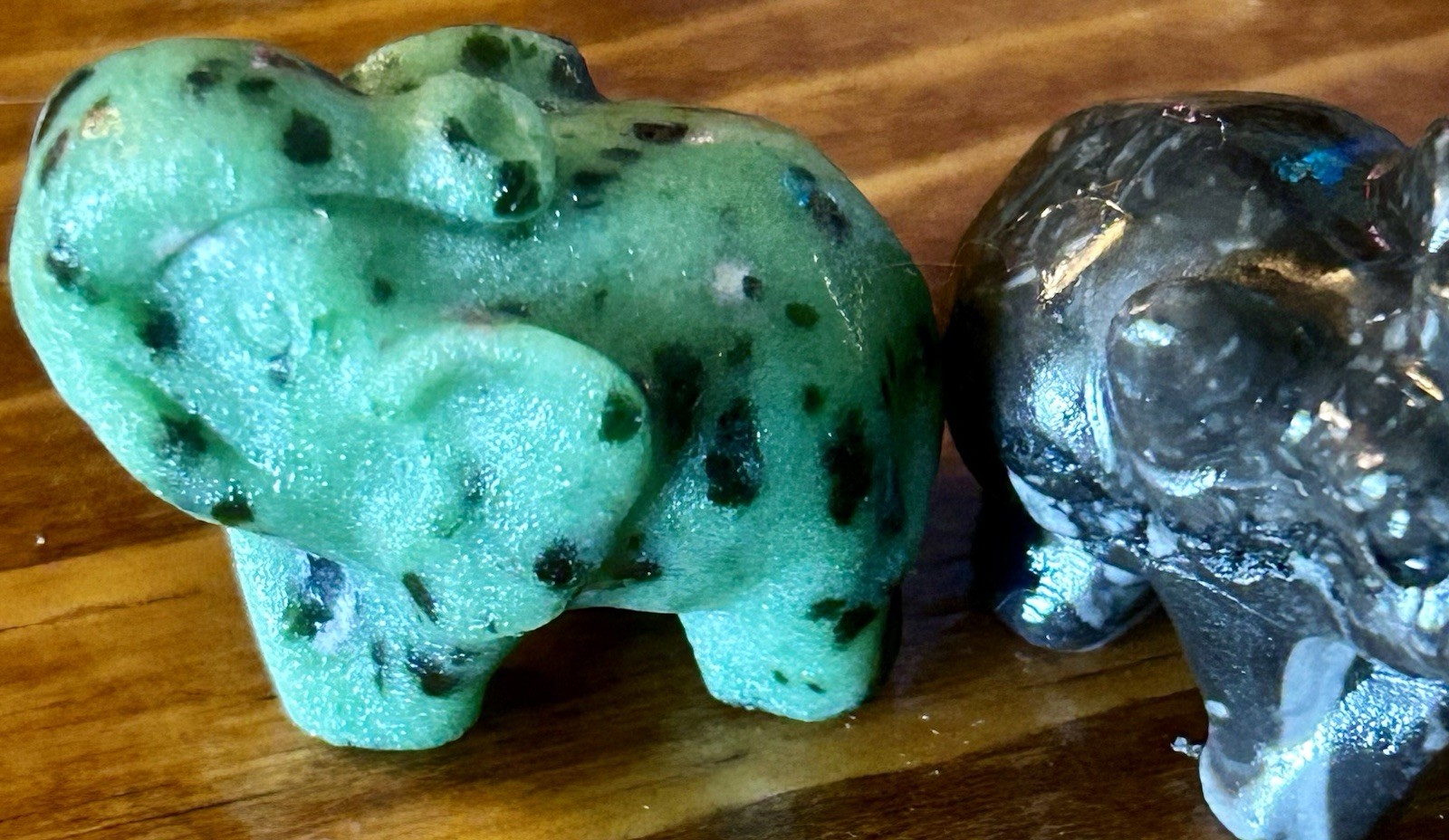Ruby Zoisite And Jasper Elephant Bundle Crystal Carving Polished Natural Stone