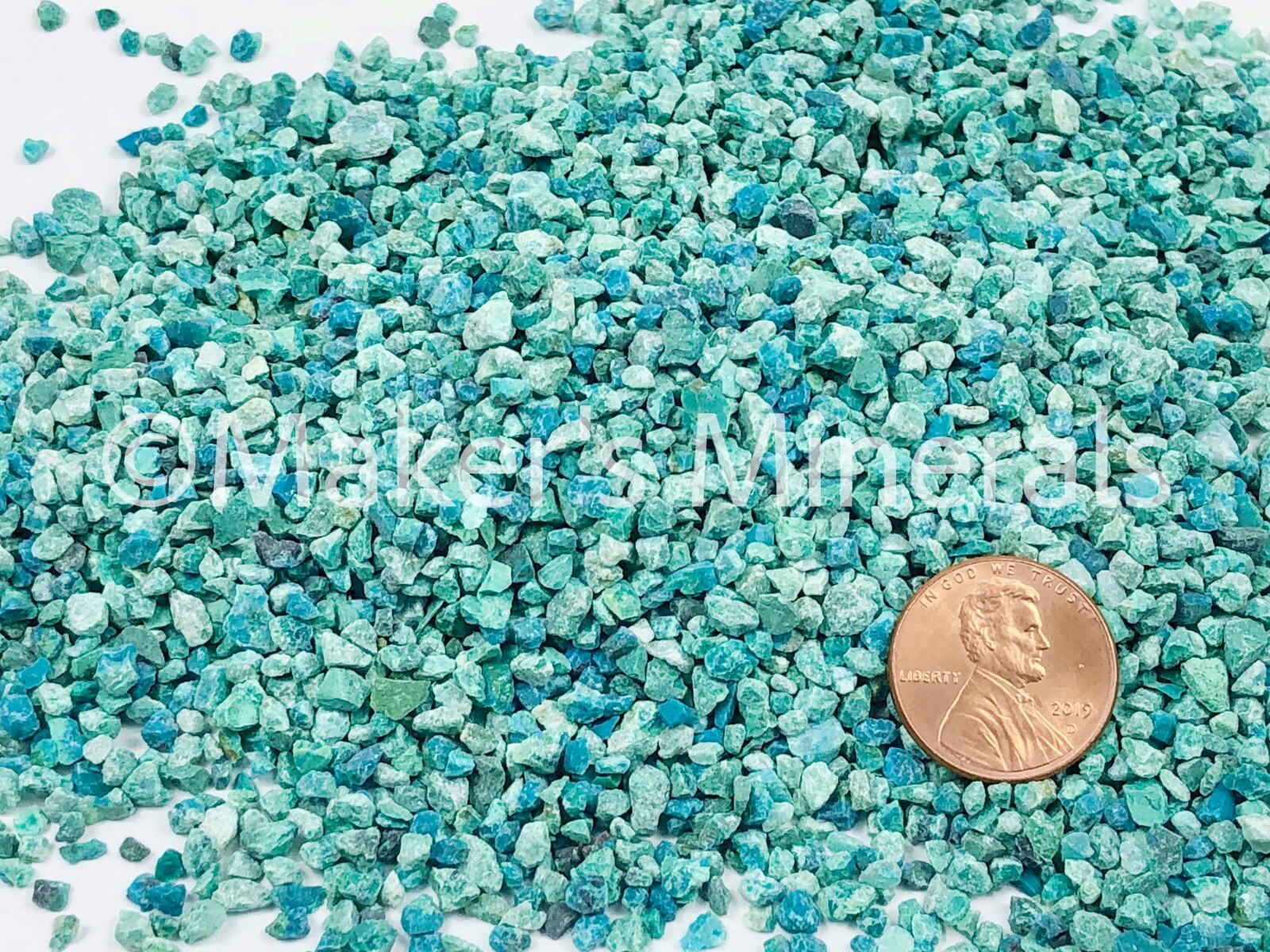 Crushed Stone, Blue-Green Chrysocolla Gravel (4mm-2mm) for Inlay, Art, Orgone