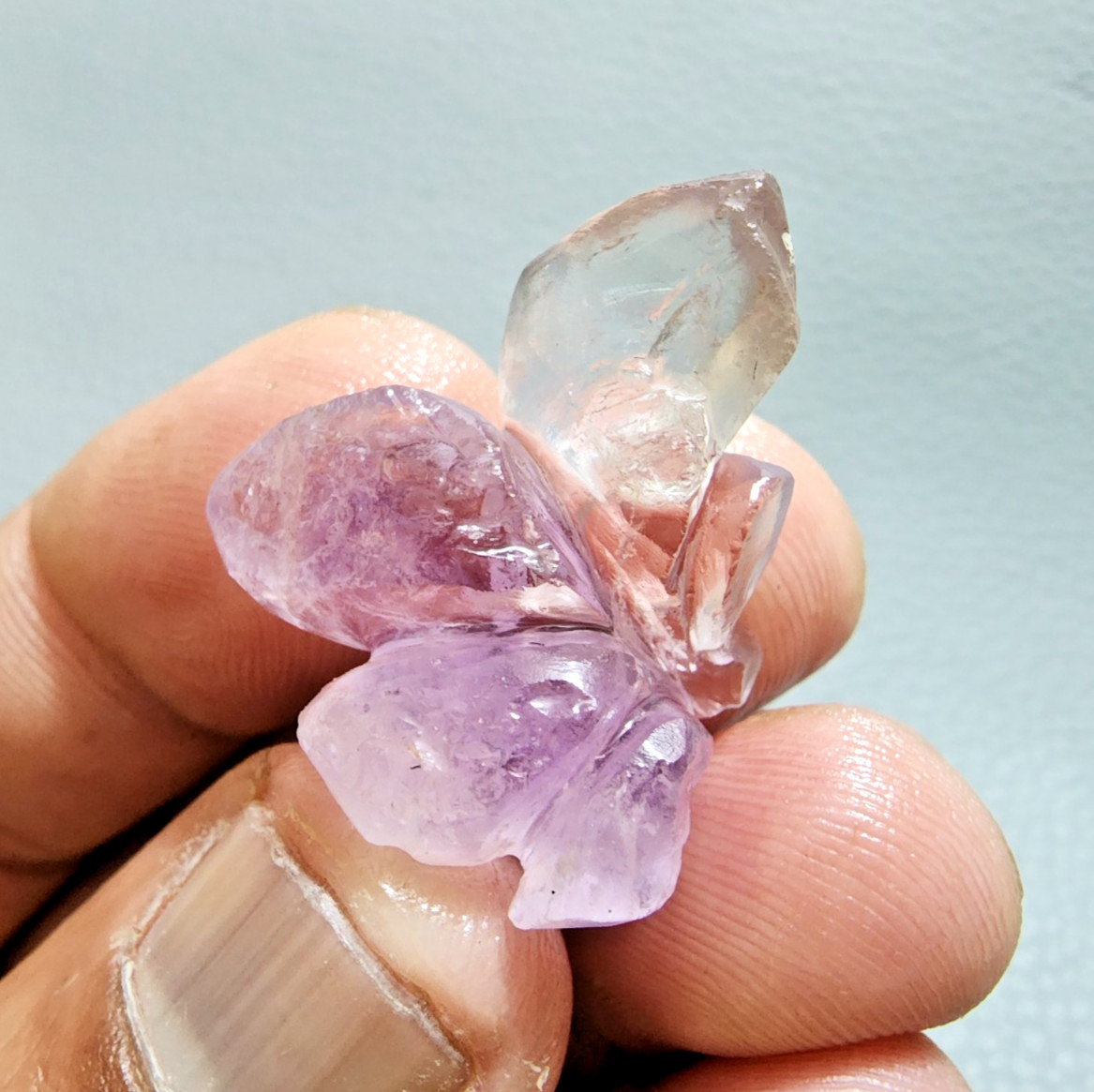 84 Crt AAA+ Quality Purple Ametrine Flower Carving Gemstone Jewelry Making Stone