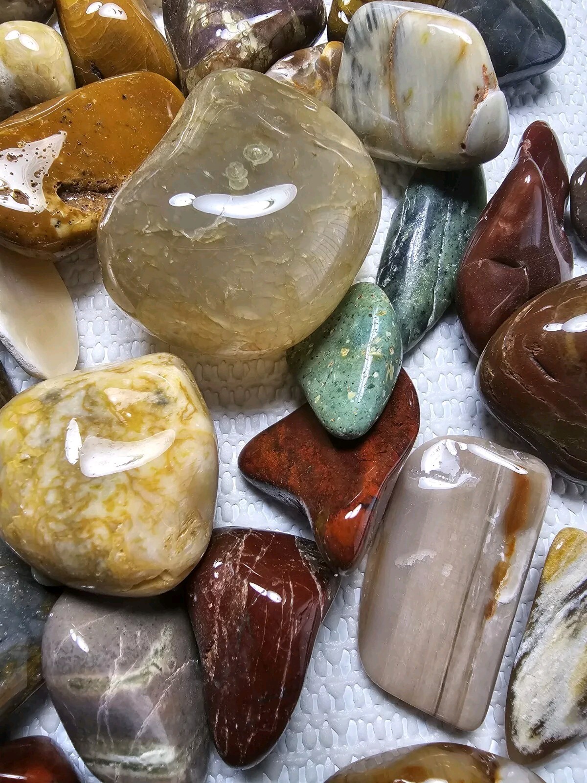 5 Oz. Bulk Mixed Tumbled Stones Agate Chalcedony Jasper Petrified Wood And More