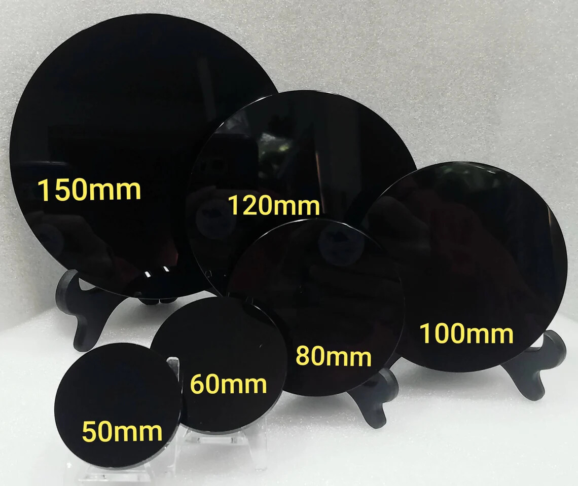 Black Obsidian Crystal Scrying Mirror Plate Crystal Divination Witchcraft Wicca