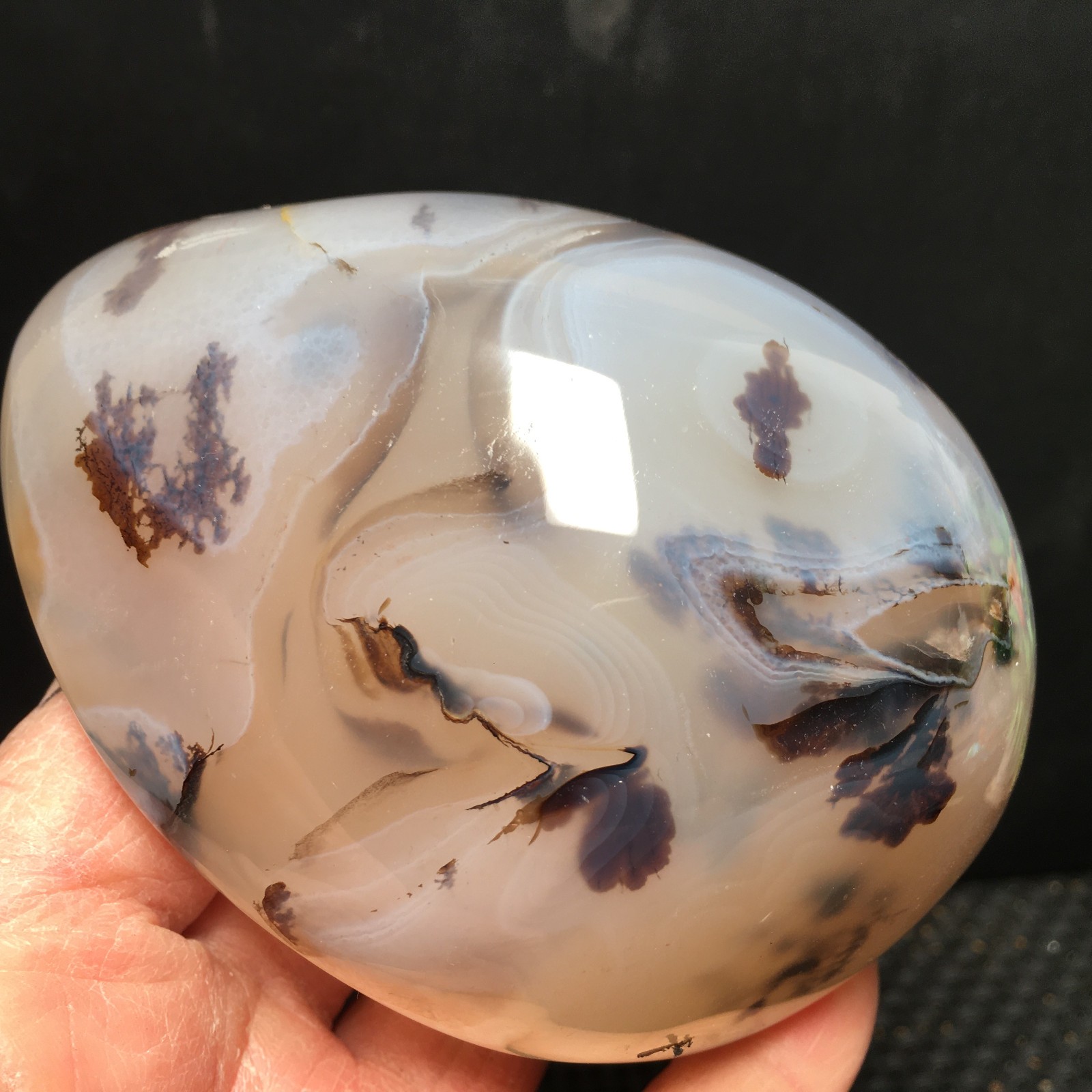 500g Natural Polished Aquatic Plants Agate Crystal Specimen fb1159