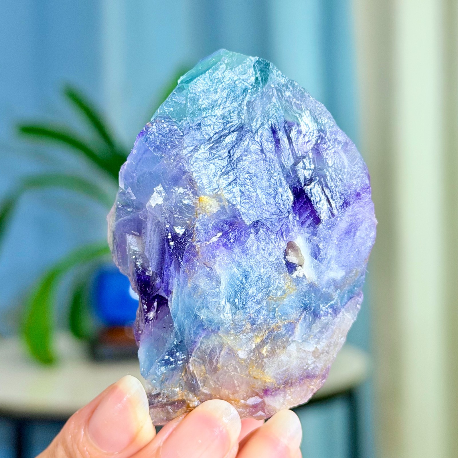 185G Rare transparent purple cubic fluorite mineral crystal sample/China